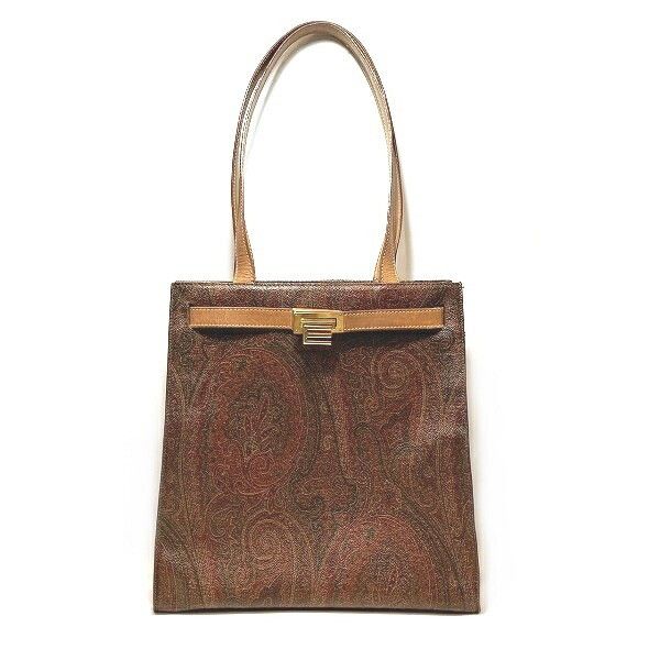 Other Other Etro Paisley Tote Bag PVC Leather Canvas Tote Bag in Fair Condition Size ONE SIZE - 1 Thumbnail