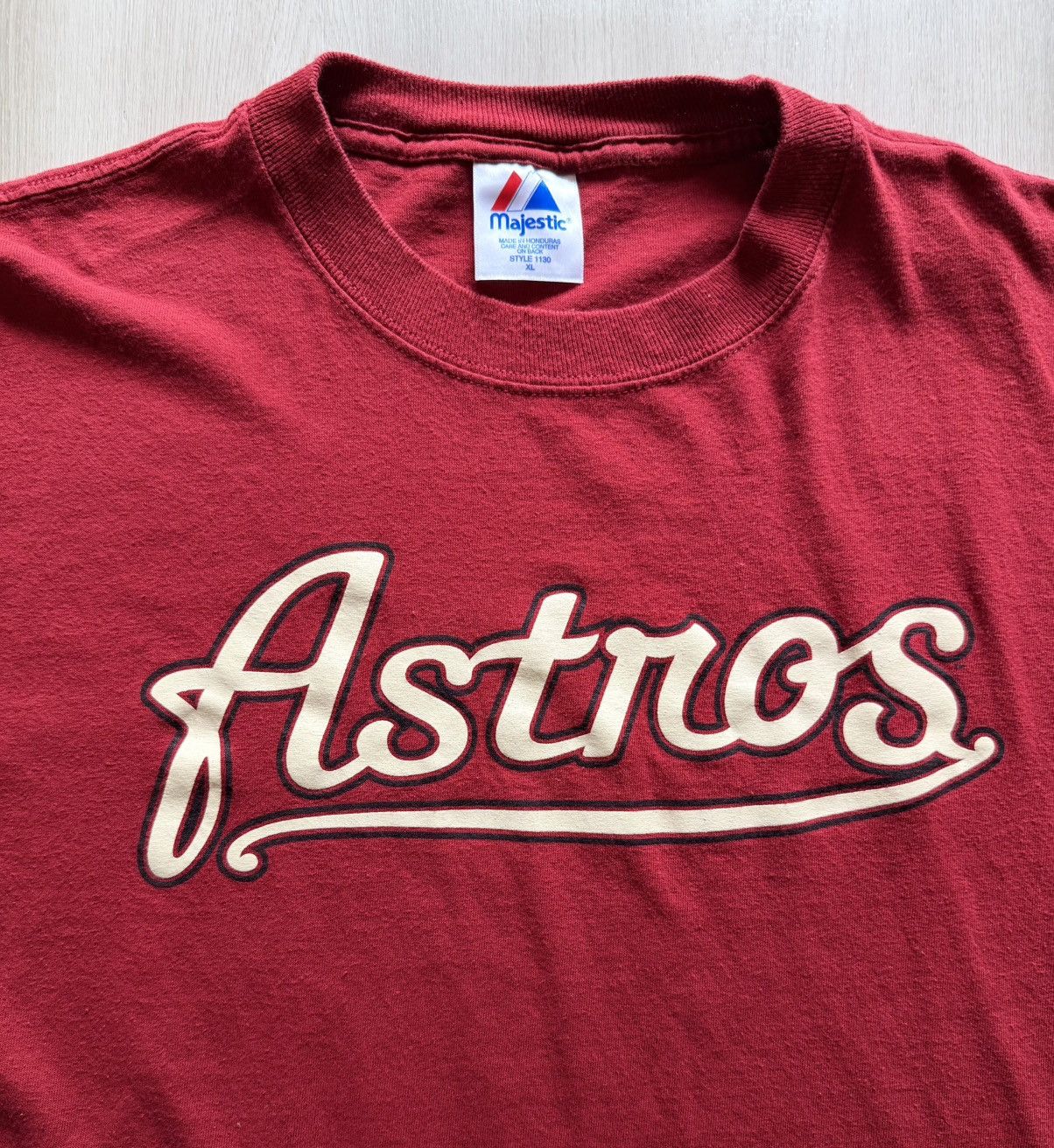 Vintage Vintage Houston Astros Tee Sz XL Brick Red Script Sz XL Size US XL / EU 56 / 4 - 1 Thumbnail