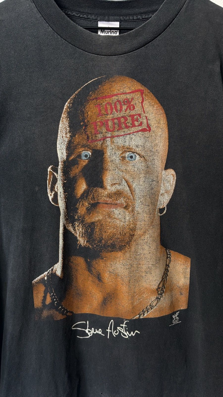 WWF vintage WWF Stone Cold Steve Austin "100% Pure" shirt L Size US L / EU 52-54 / 3 - 3 Thumbnail