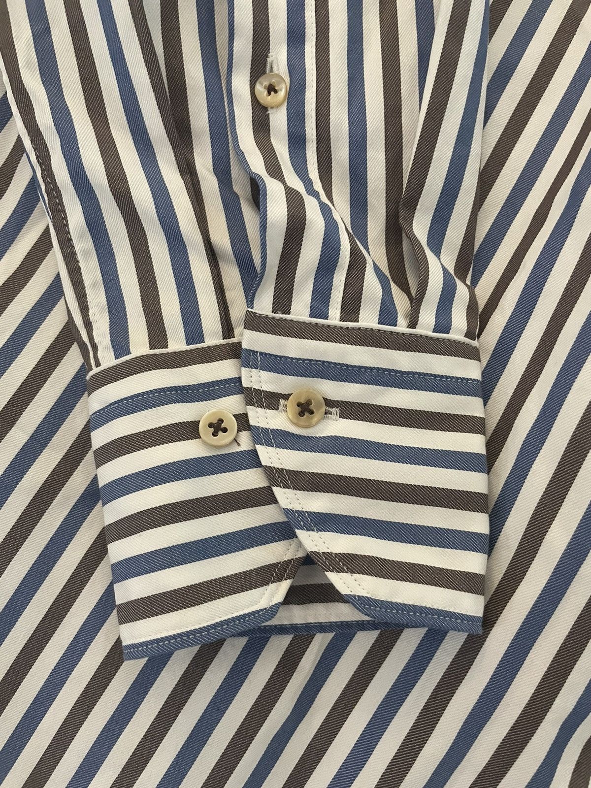 Strenstroms Bold Stripe Cutaway Collar Shirt Size US L / EU 52-54 / 3 - 4 Thumbnail