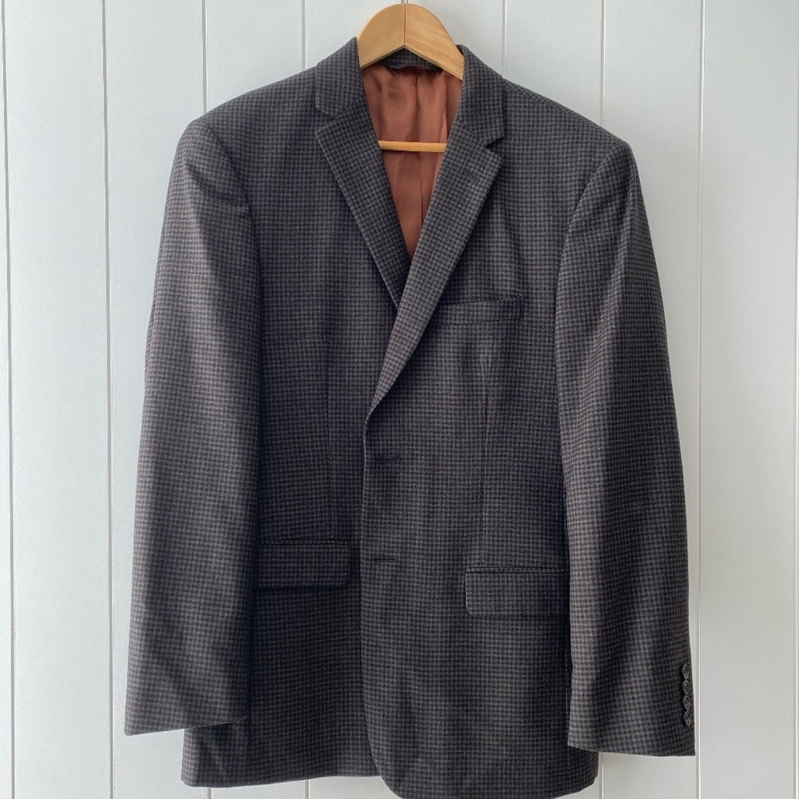 Jos. A. Bank Joseph Jos A. Bank Slim Fit Wool Checkered Blazer - 40R Size 40R - 1 Thumbnail