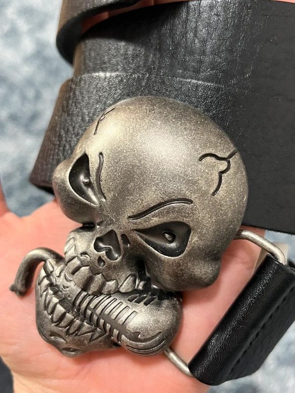 Affliction Skull Belt Leather Swag Size 36 - 11 Thumbnail