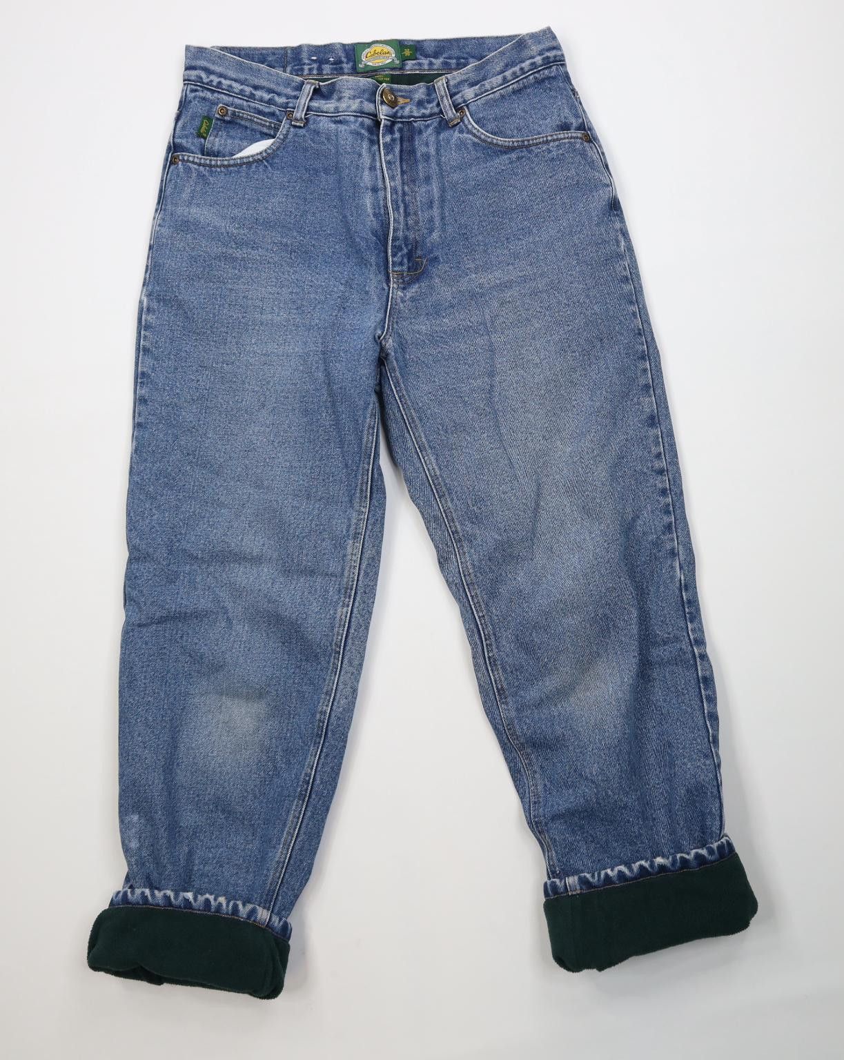 Cabelas Vintage 90s Cabelas Heavyweight Fleece Lined Denim Jeans Size US 32 / EU 48 - 1 Thumbnail