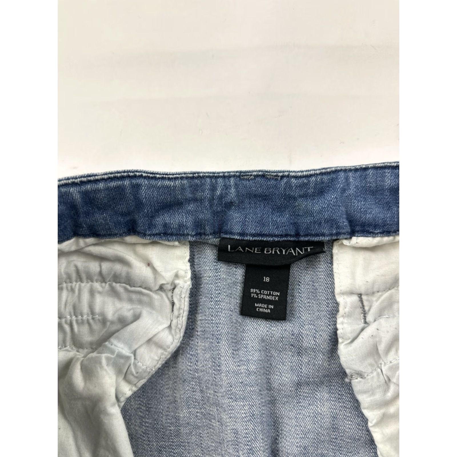 Vintage Lane Bryant Skirt Women’s 18 Blue Denim Front Zip A-Line Knee Length Plus Stretch Pockets Vendors? (Wait) Size 40" / US 18 - 5 Thumbnail