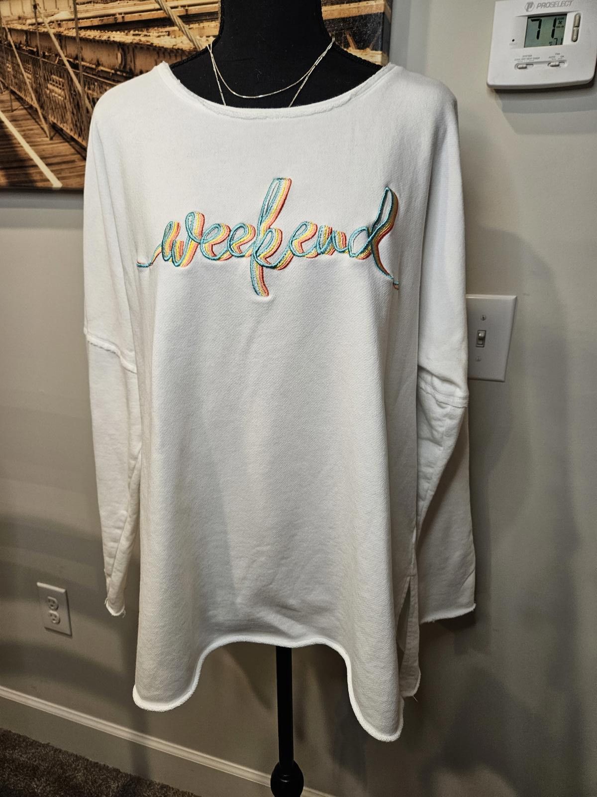 Designer Crown & Ivy Oversized 'Weekend' Long Sleeve Beach Coverup Size XL / US 12-14 / IT 48-50 - 1 Thumbnail