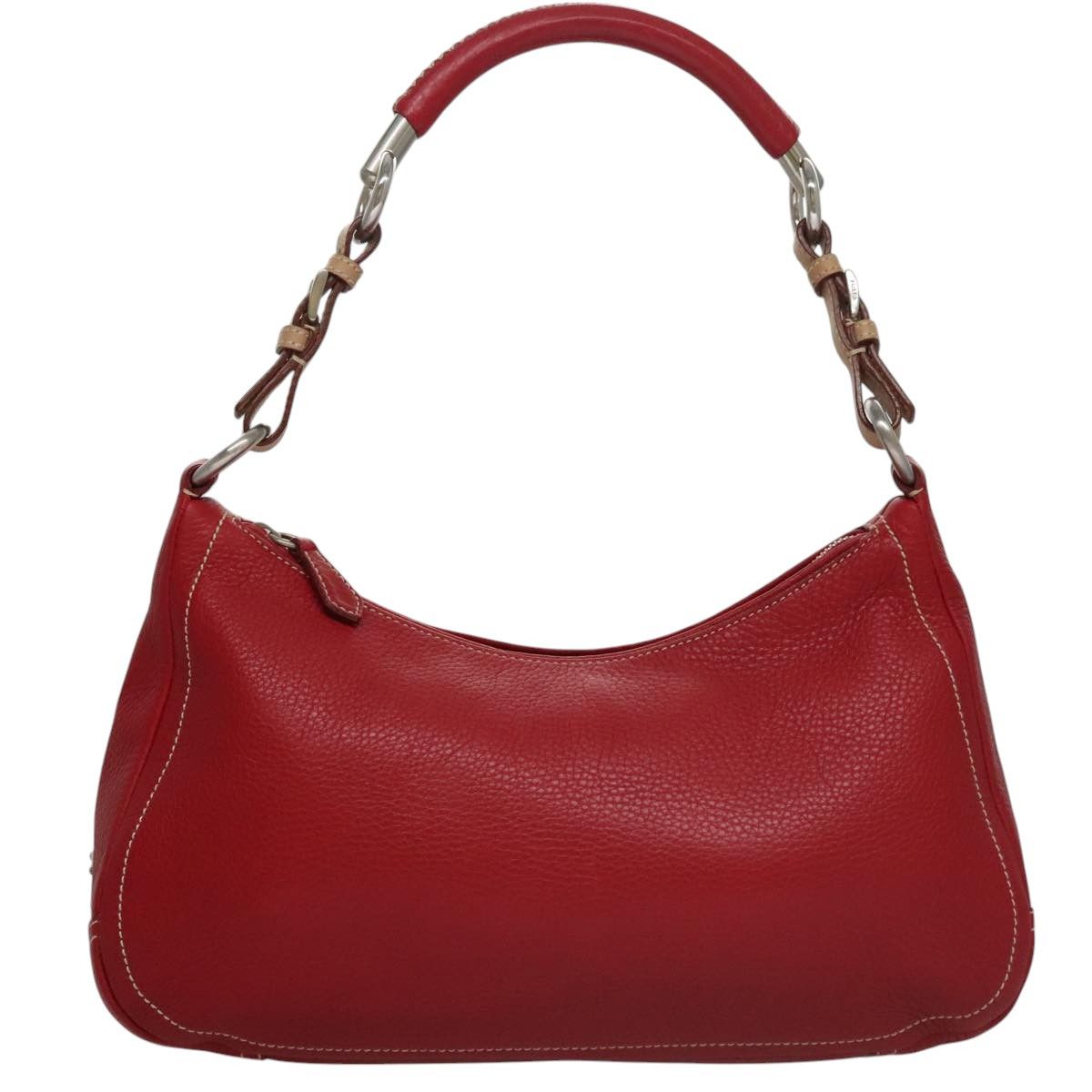 Prada Triangle Logo Red Leather Shoulder Bag (Pre-Owned) Size ONE SIZE - 1 Thumbnail