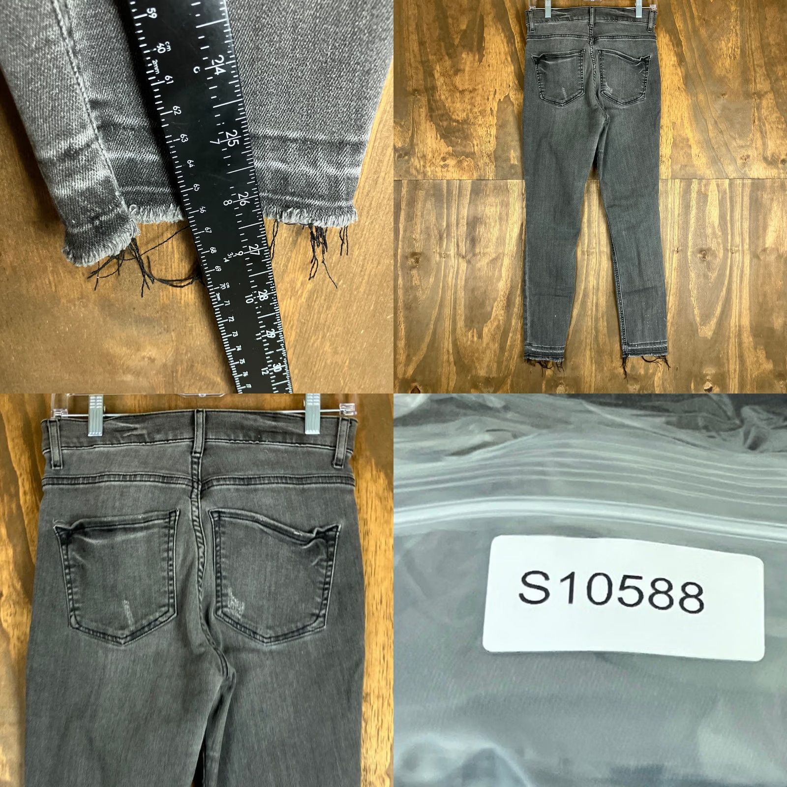 Express Express Womens Jeans Black High Rise Ankle Legging Distressed 6R Jeans Size 28" / US 6 / IT 42 - 8 Thumbnail