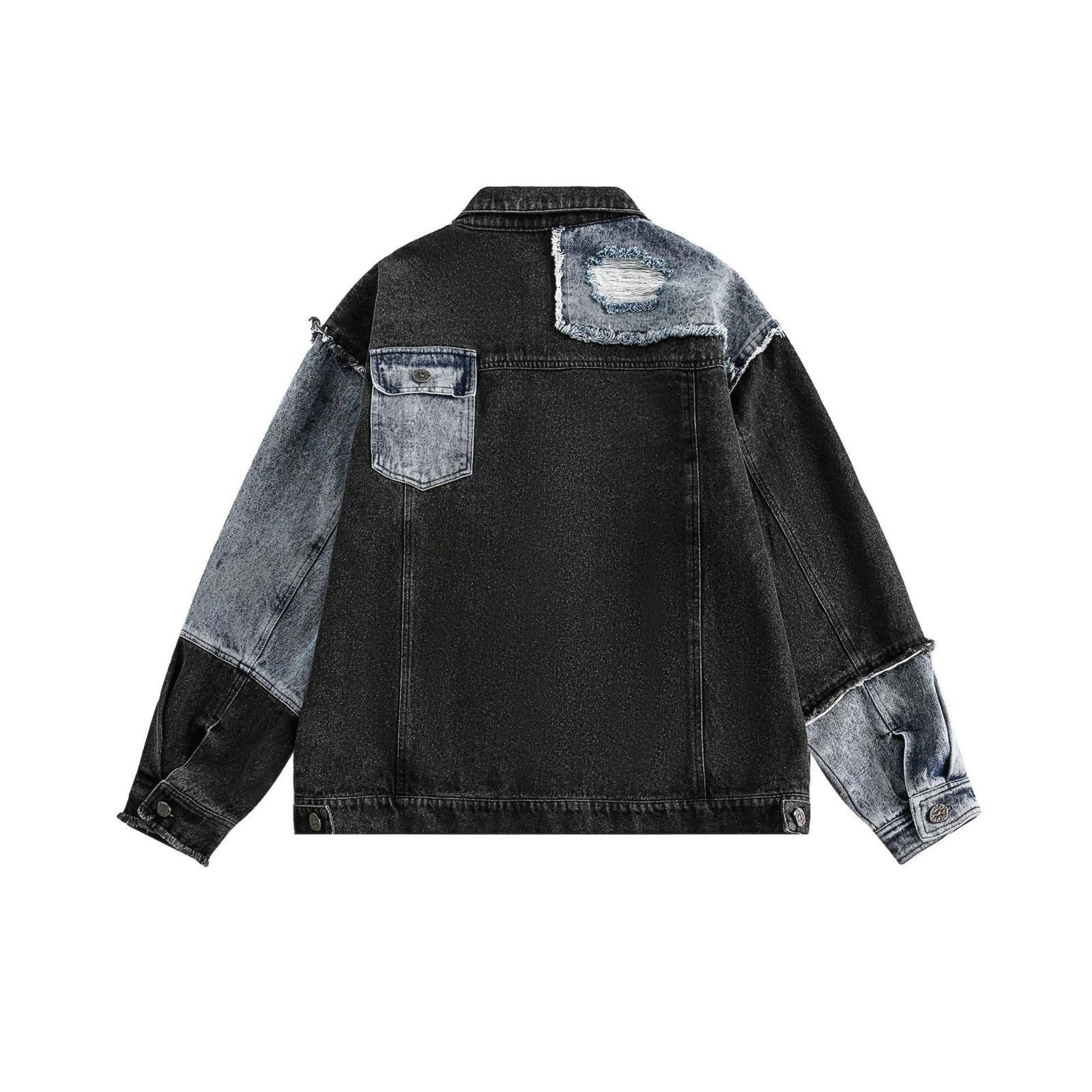 Vintage Patchwork Denim Jacket - Mixed Wash, Oversized Fit Size US M / EU 48-50 / 2 - 2 Thumbnail