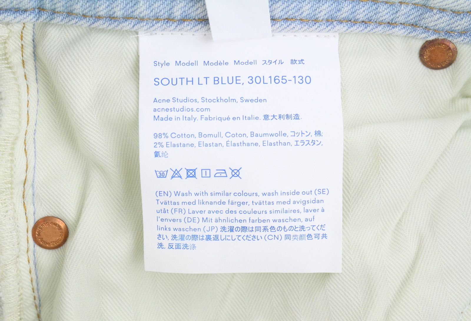 Acne Studios BLA KONST SOUTH W25/L34 Blue Slim Jeans 89062 Size 25" / US 0 / IT 36 - 9 Thumbnail