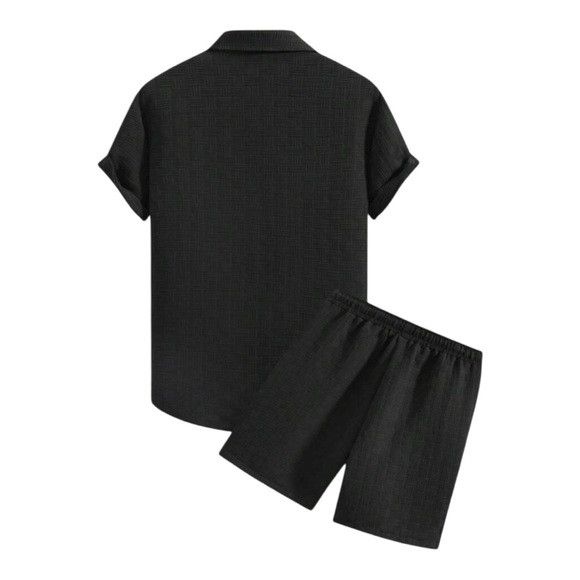 Other Black Manfinity Homme Men Solid Shirt & Short Set Size US S / EU 44-46 / 1 - 3 Thumbnail