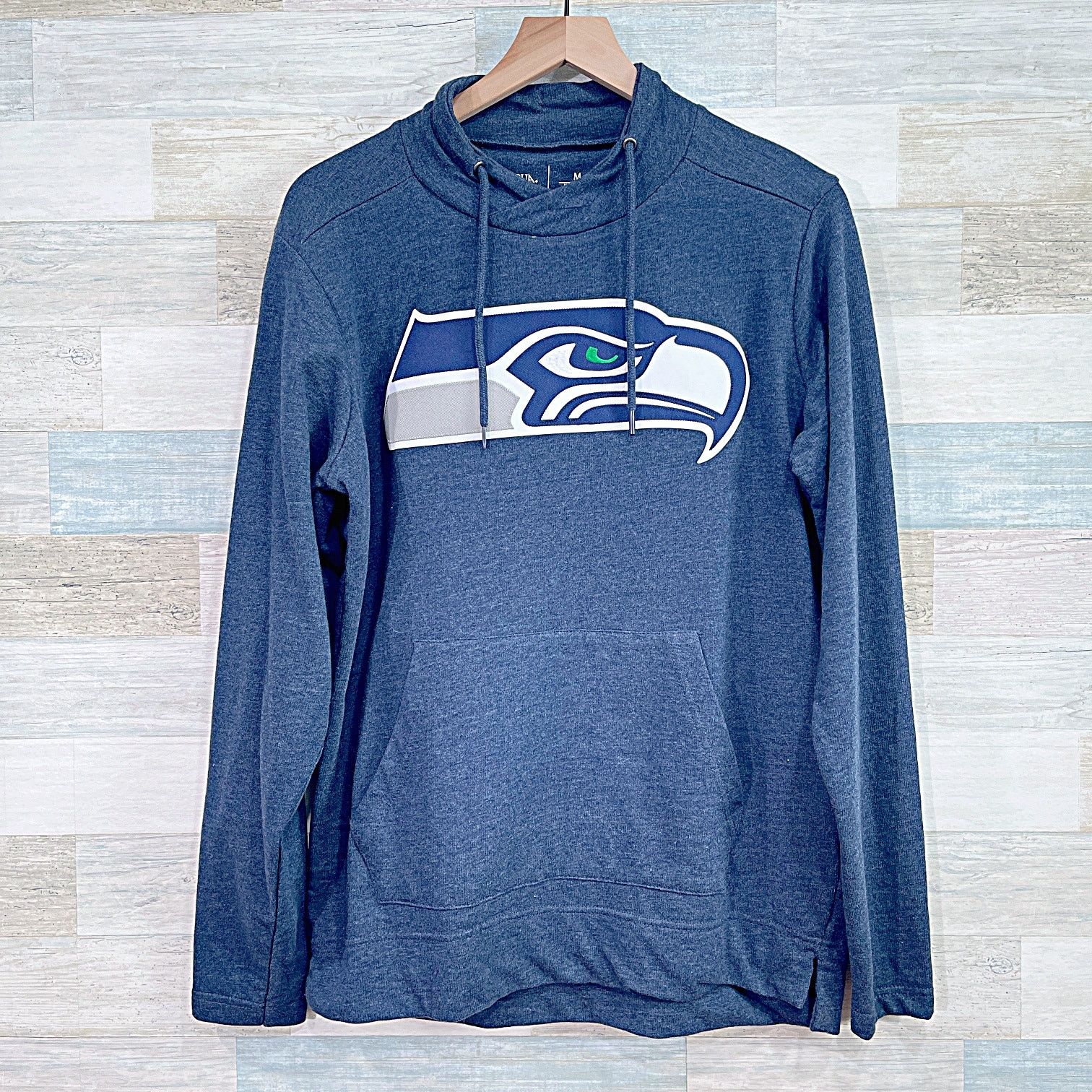 Antigua × NFL Seattle Seahawks Big Logo Hoodie Sweatshirt Blue Mens Medium Size US M / EU 48-50 / 2 - 1 Thumbnail