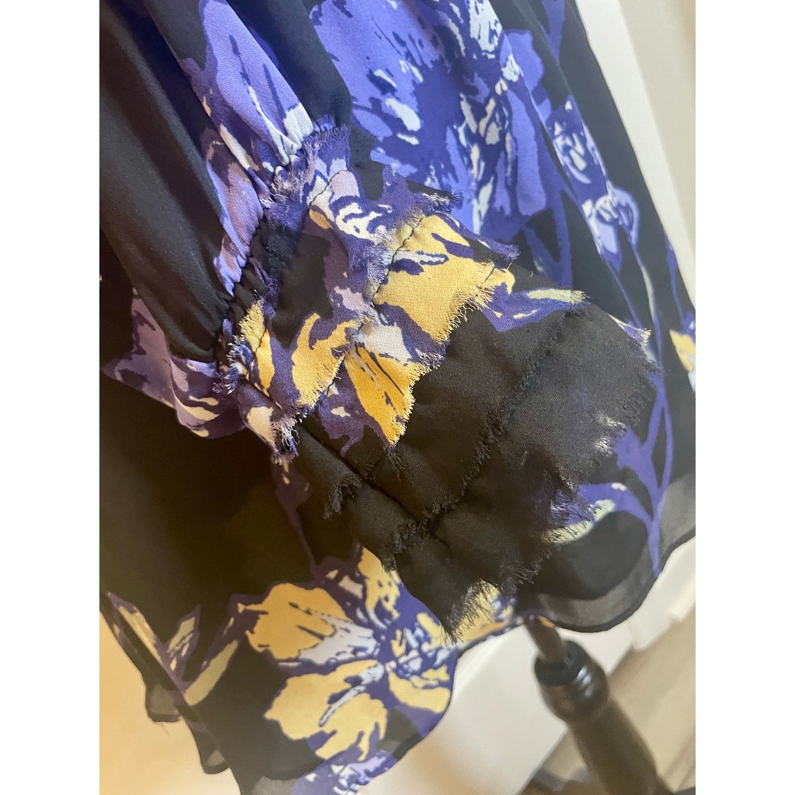Ramy Brook RAMY BROOK MINI DRESS MILENE SILK FLORAL RUFFLE SMOCKE SZ S Size S / US 4 / IT 40 - 18 Thumbnail