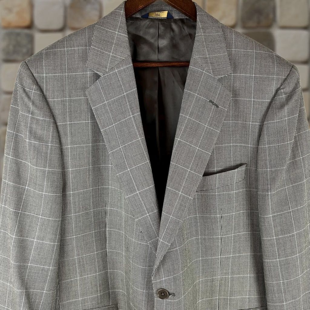 Brooks Brothers Brooks Brothers Sport Coat 346 Mens 46R Gray Plaid Silk Wool Tweed Two-Button Notch Lapel肩 Size US S / EU 44-46 / 1 - 1 Thumbnail