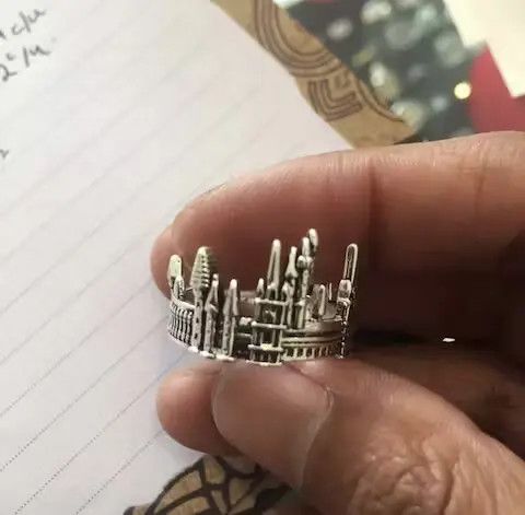 Jewelry City Castle Ring Modern Architecture Goth Jewelry Chrome Size ONE SIZE - 1 Thumbnail
