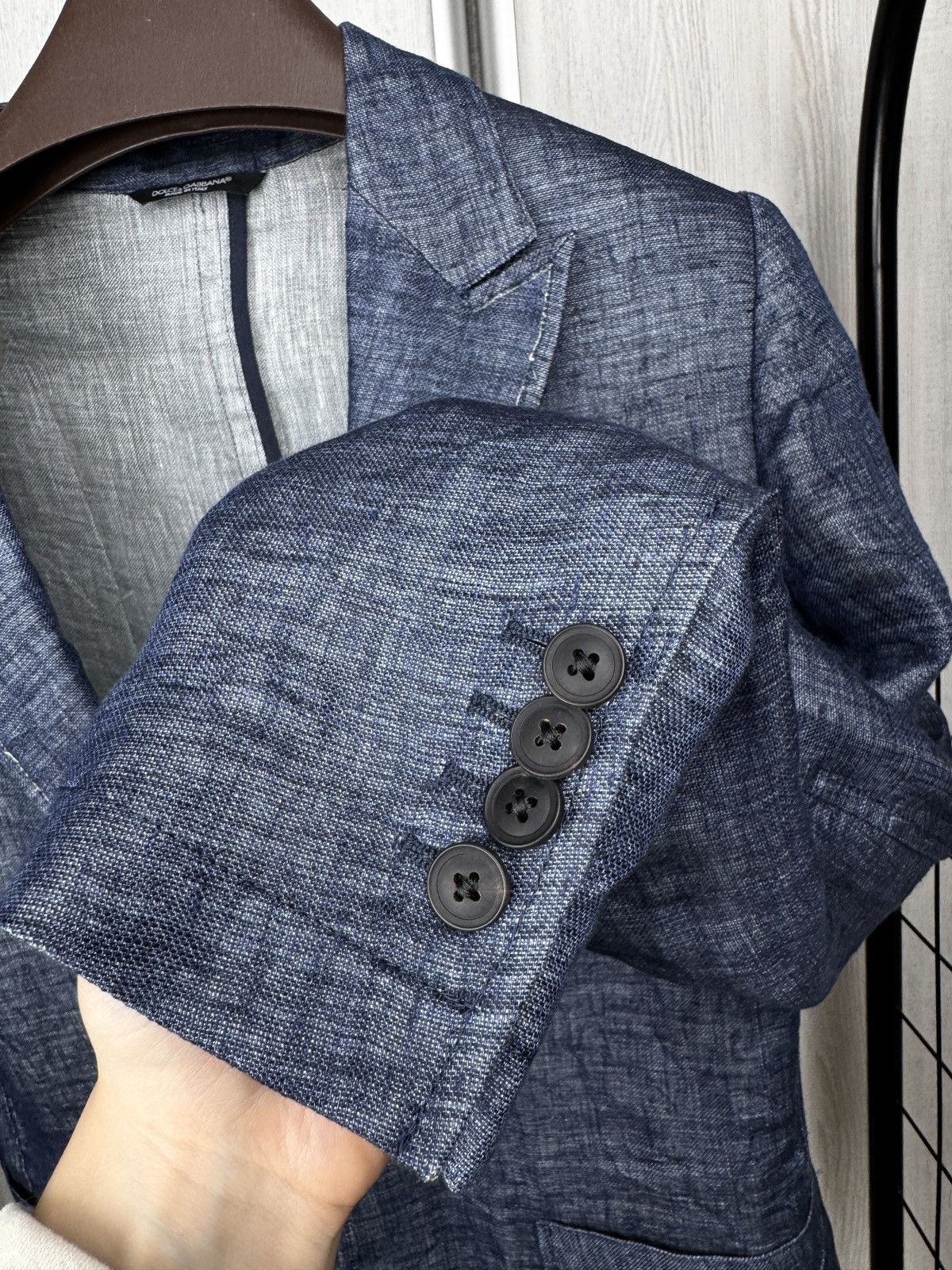 Dolce & Gabbana Dolce & Gabbana blue linen distressed made in Italy blazer Size 36R - 11 Thumbnail