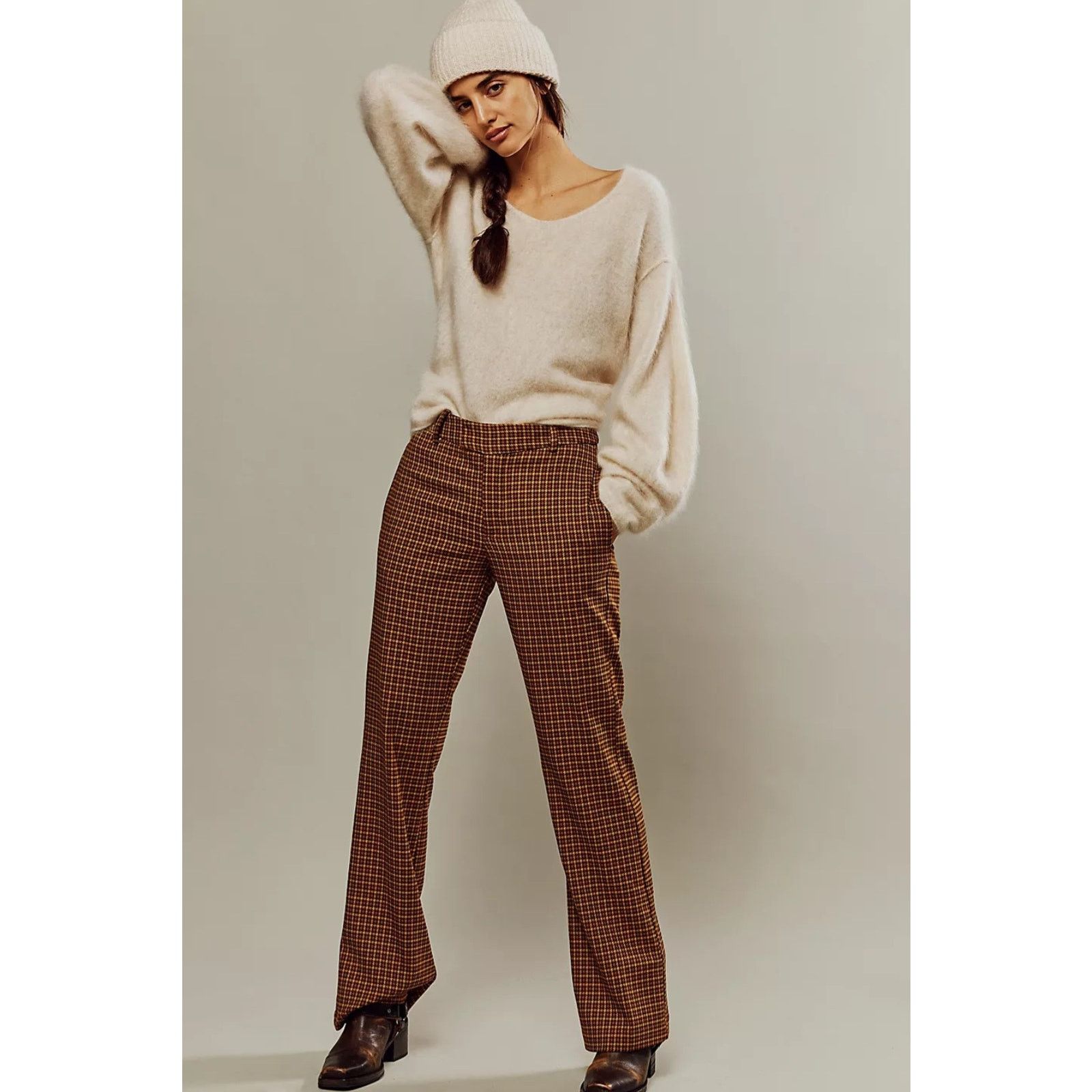 Free People NWT Free People Jana Flare Trousers $98 SIZE 2 Brown Size 26" / US 2 / IT 38 - 1 Thumbnail