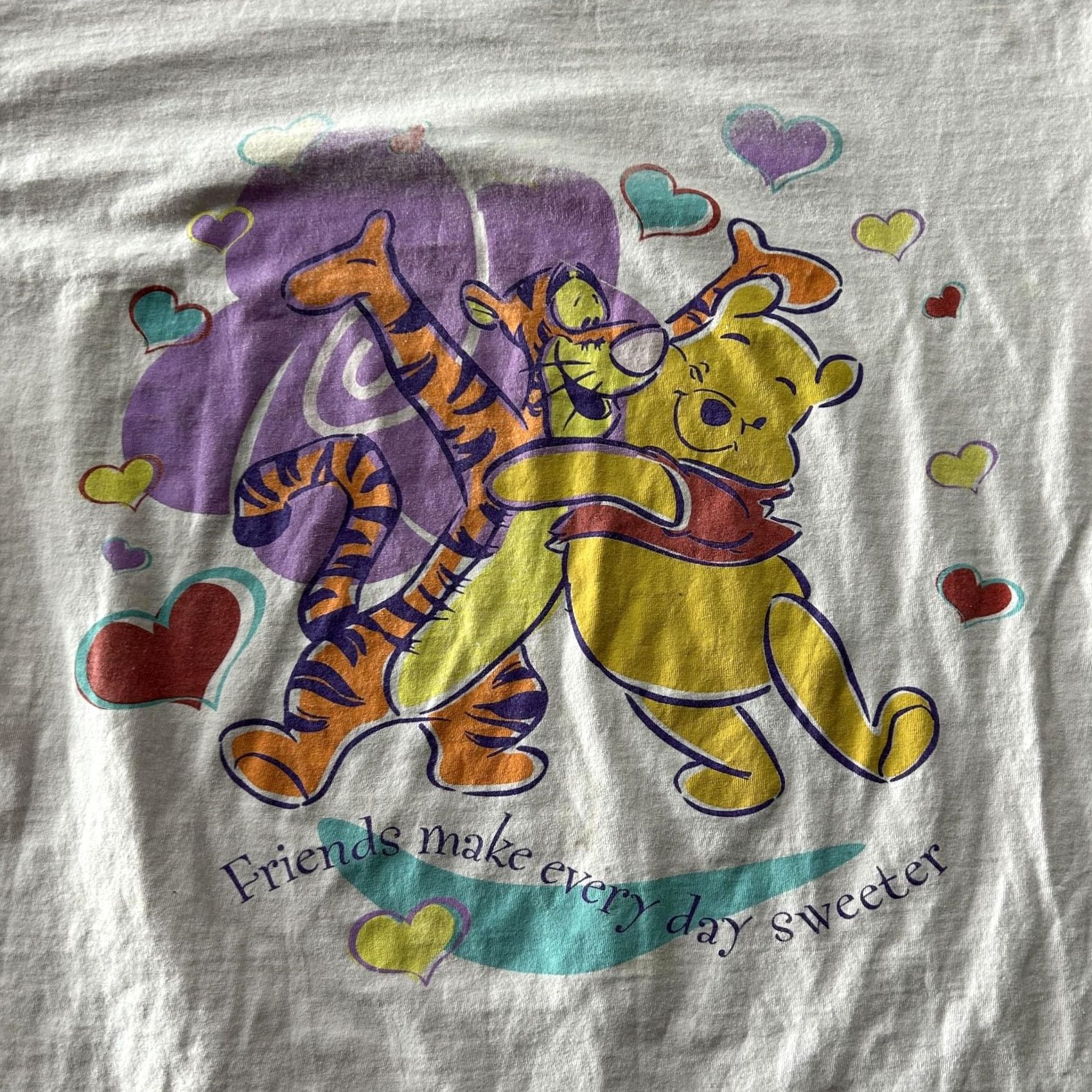 Disney VINTAGE Disney Winnie The Pooh Tigger Womens One Size Pink Heart Sleep Shirt Size ONE SIZE - 2 Thumbnail