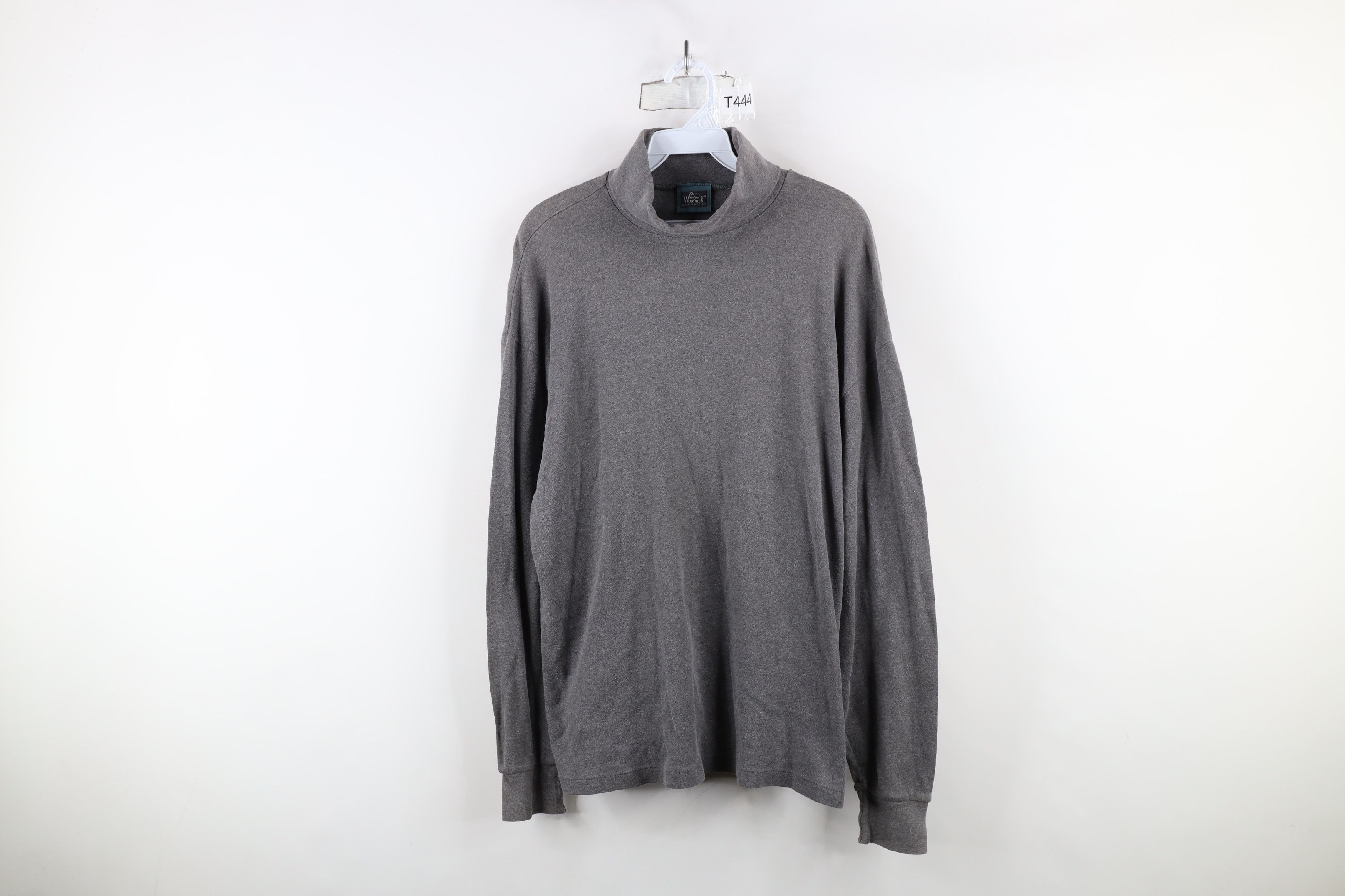 Vintage × Woolrich Woolen Mills Vintage 90s Woolrich Turtleneck T-Shirt Gray Cotton USA Size US L / EU 52-54 / 3 - 1 Thumbnail