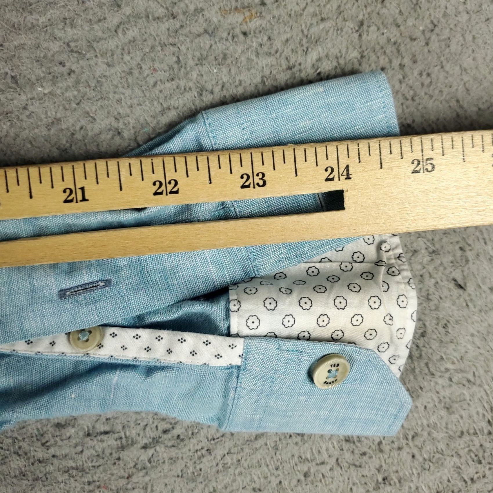 Ted Baker Ted Baker London Shirt Mens Size 3 Blue Linen Cotton Long Sleeve Button Up Size US S / EU 44-46 / 1 - 6 Thumbnail