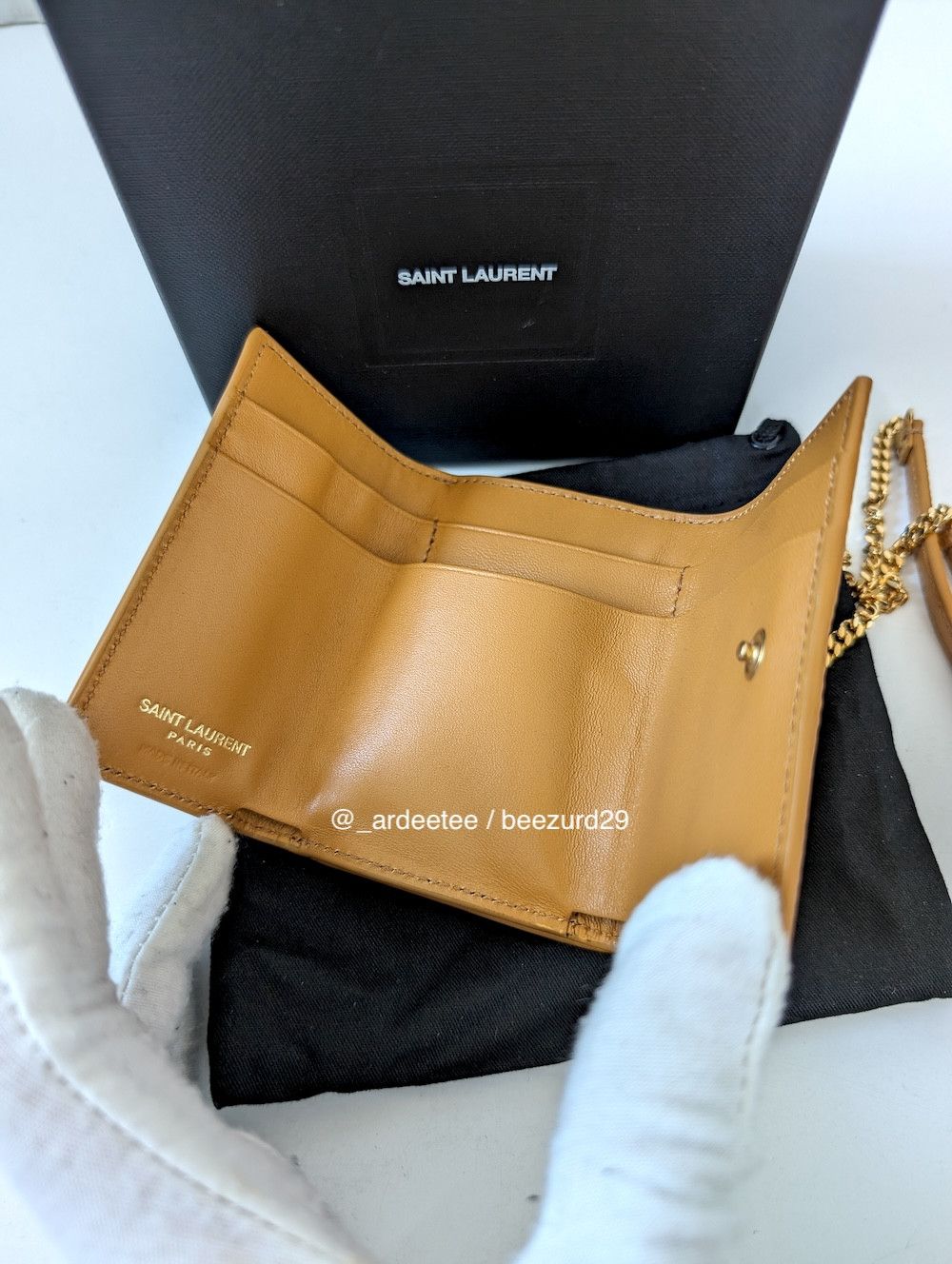 Saint Laurent Paris *NEW* EXOTIC LIZARD MICRO RIDER CHAIN CROSSBODY BAG YELLOW Size ONE SIZE - 13 Thumbnail