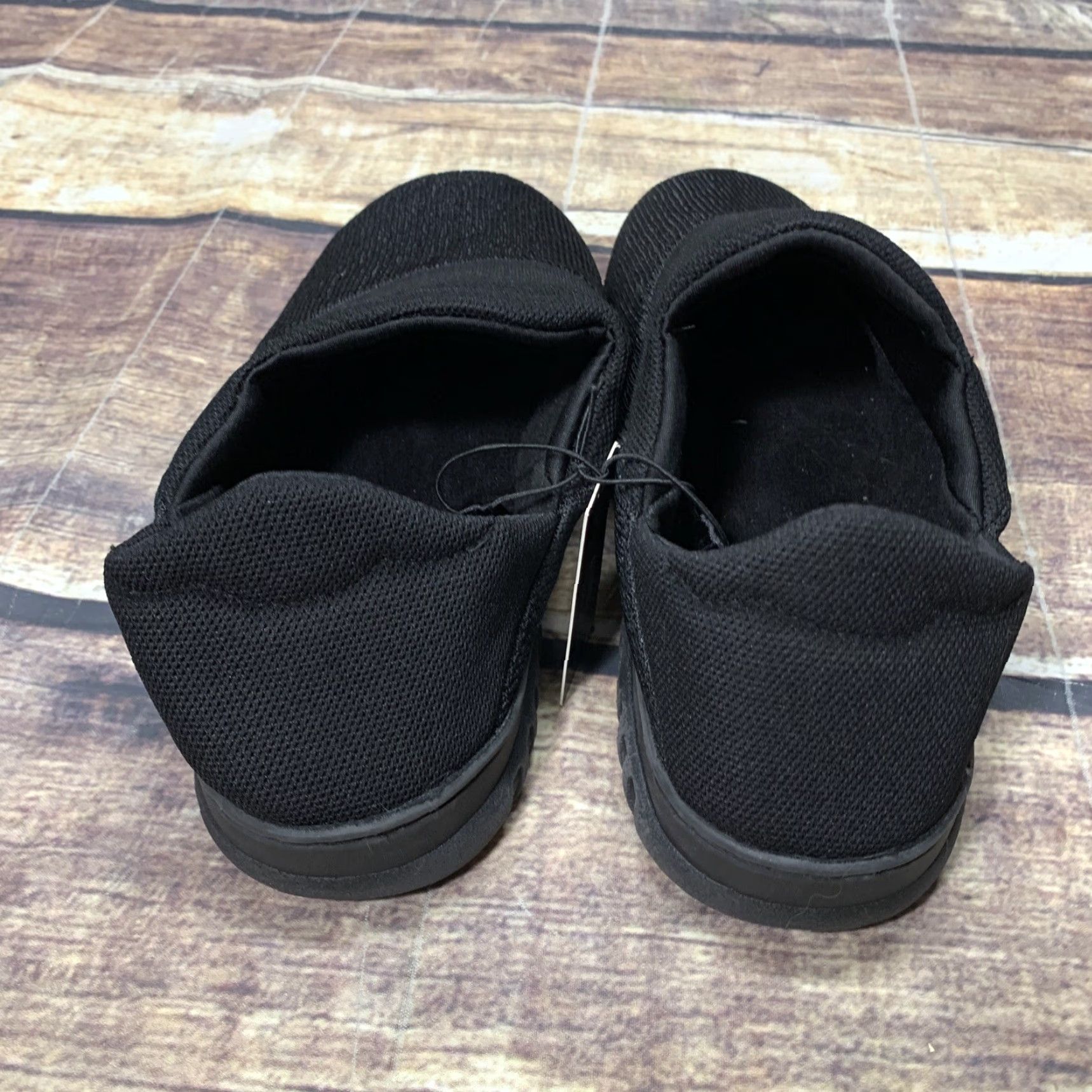Vintage WFL Memory Foam Men Moccasin Slippers Indoor Outdoor Breathable Lightweight Slip-On Shoes Black 10 Mens Size ONE SIZE - 3 Thumbnail