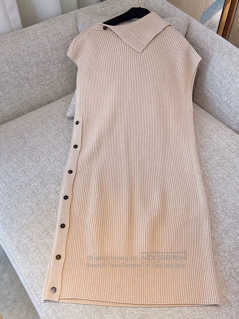 Hermes Hermes Milk tea color ribbed knitted cashmere dress Size XXS / US 00 / IT 34 - 2 Thumbnail