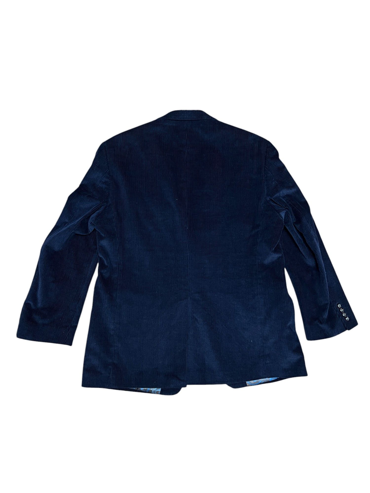 Lauren Ralph Lauren Ralph Lauren Navy Corduroy Sport Coat Paisley Sz 46 VTG Size 46R - 2 Thumbnail