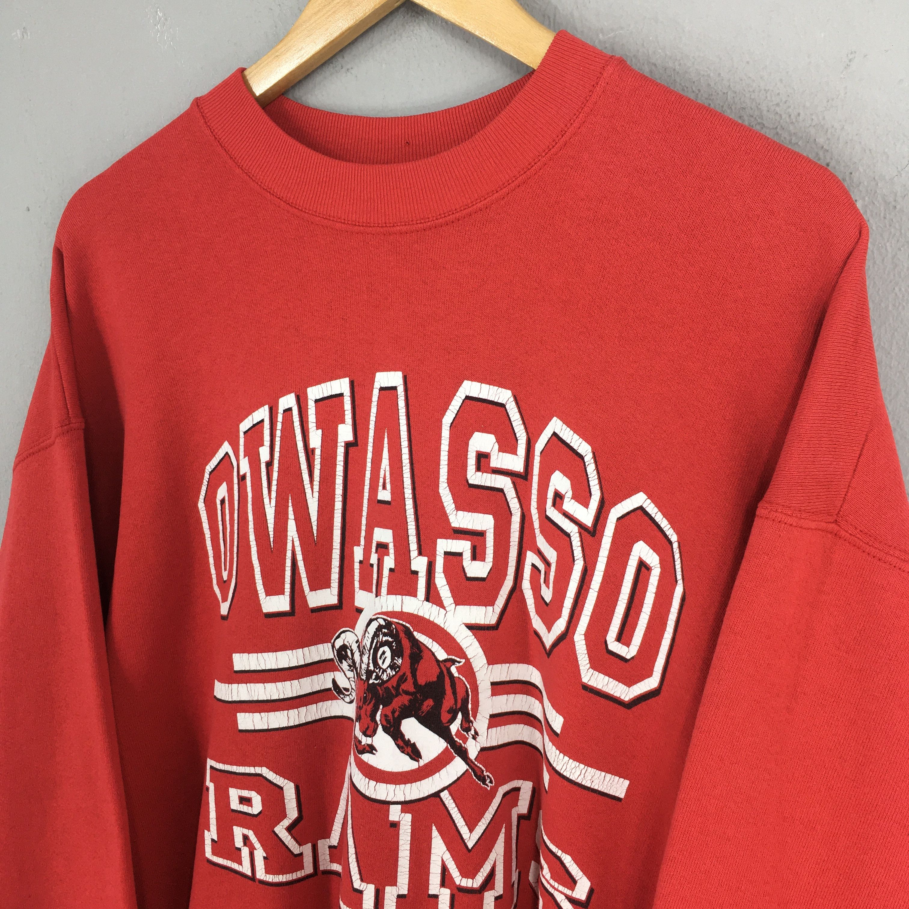 Other Vintage 90s Oklahoma Owasso Rams Red Sweatshirt XLarge Size US XL / EU 56 / 4 - 3 Thumbnail