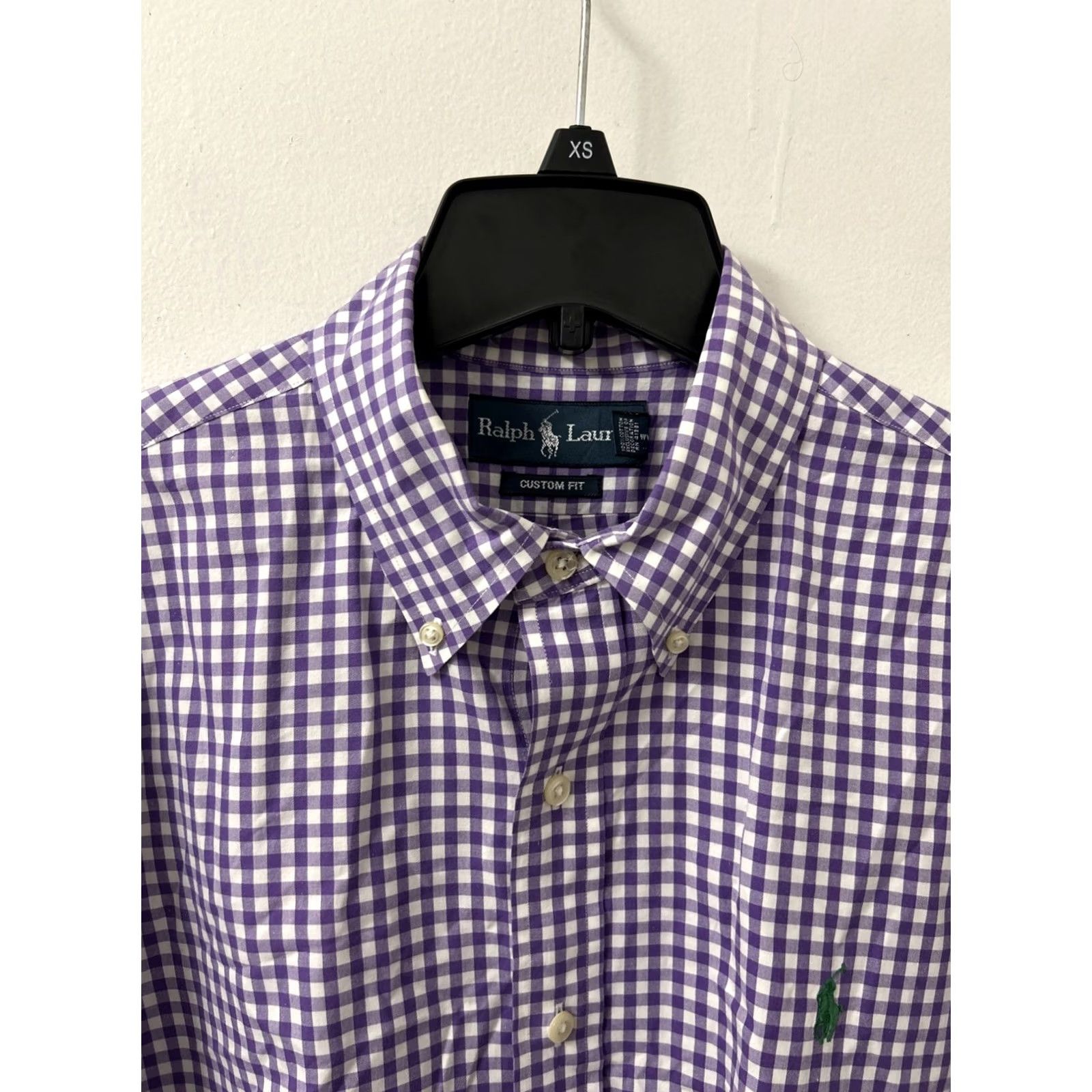 Ralph Lauren VINTAGE Ralph Lauren Shirt Mens Large Purple Plaid Oxford Button Down Green Pony L/S Size US L / EU 52-54 / 3 - 5 Thumbnail