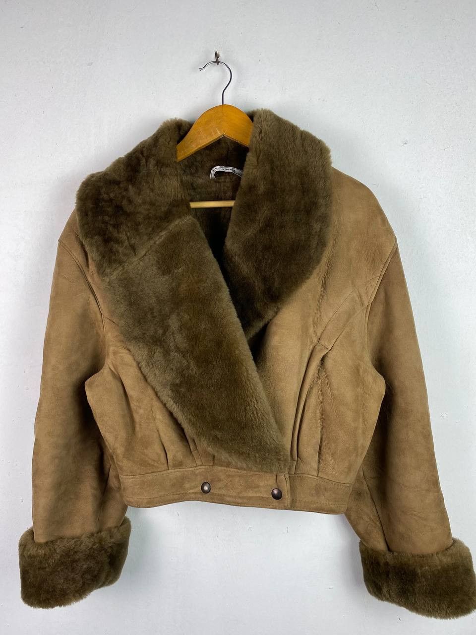 Leather Vintage F.P. Clint Cropped Shearling Mouton Jacket Size US L / EU 52-54 / 3 - 1 Thumbnail