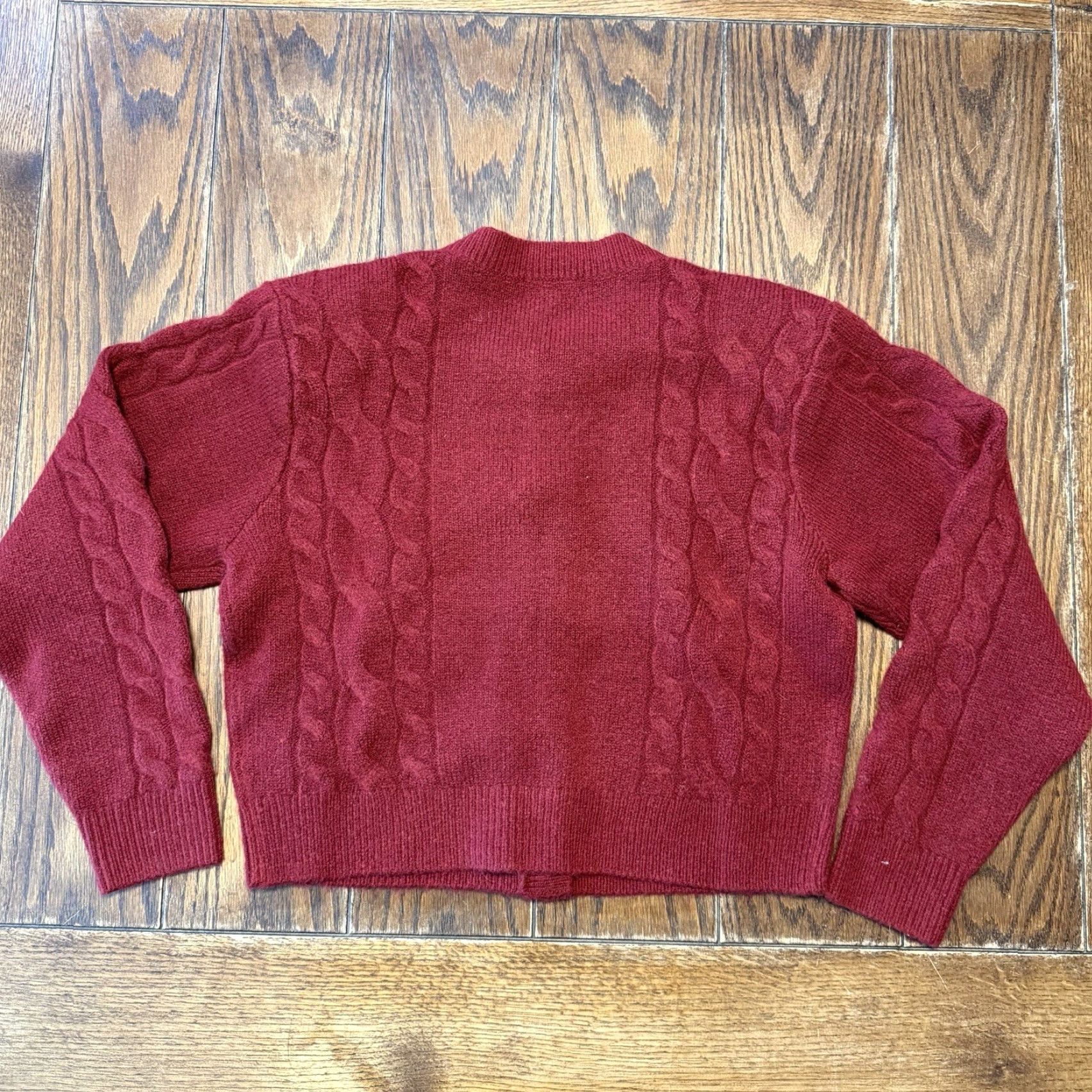 J.Crew J.Crew Cardigan Women’s Small Red Wool Blend Cable Knit Button Gold Size S / US 4 / IT 40 - 5 Thumbnail