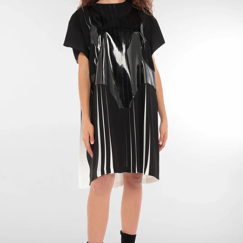 Maison Margiela o1y0625 Midi Dress in Black/White Size S / US 4 / IT 40 - 3 Thumbnail