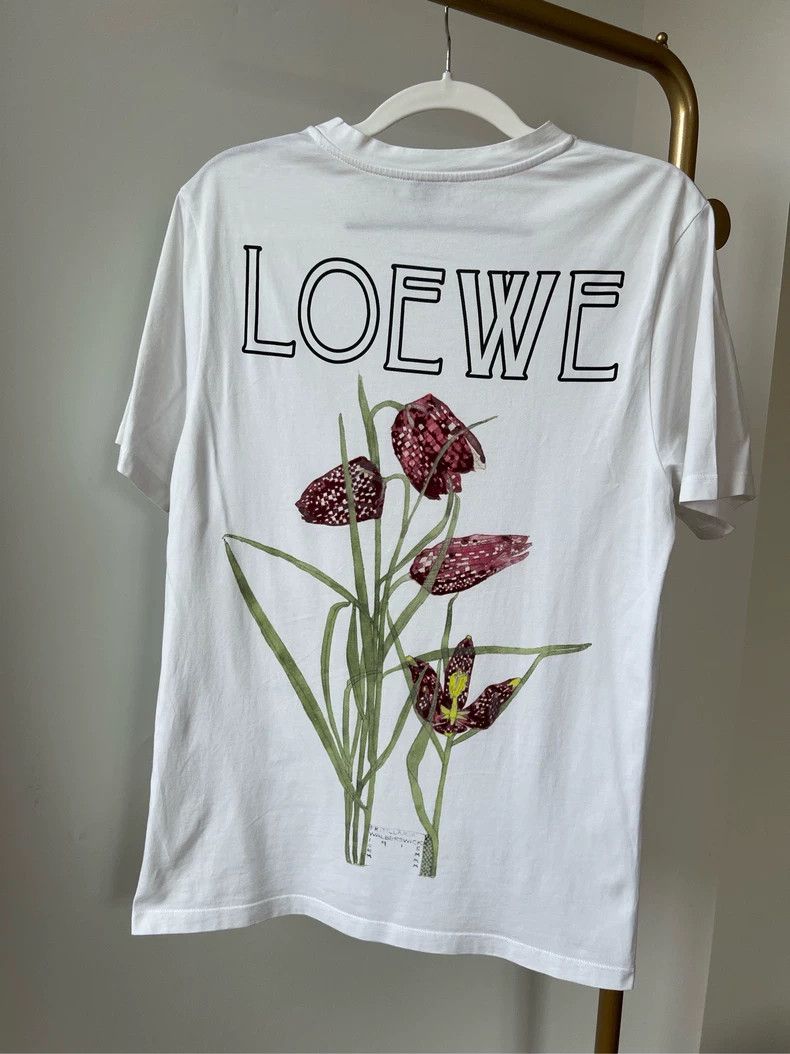 Loewe LOEWE White floral print logo short sleeves Size XS / US 0-2 / IT 36-38 - 4 Thumbnail