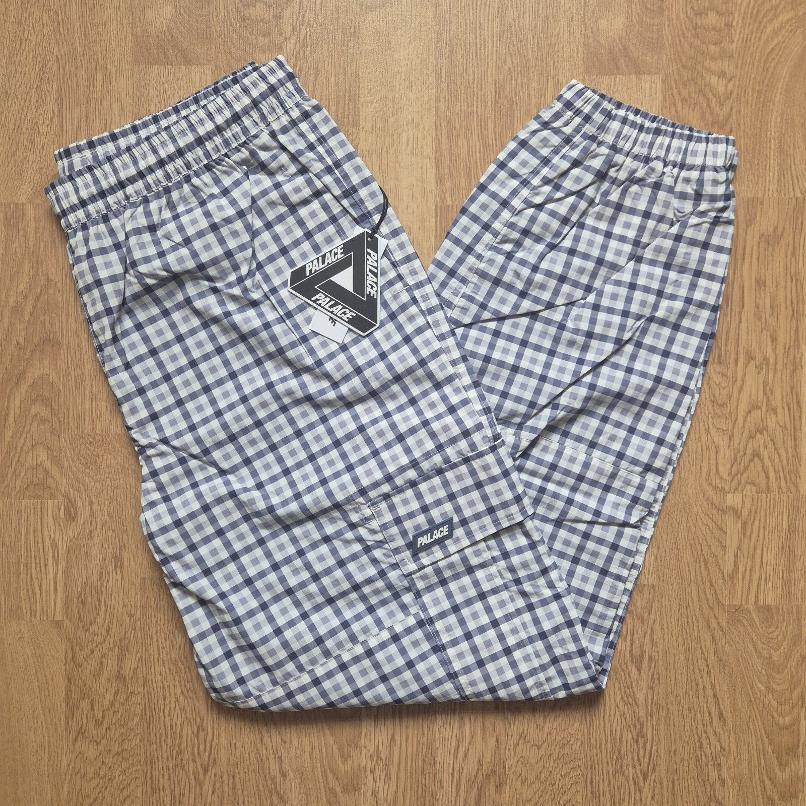 Palace Palace Lighter Shell Cargo Blue Check Large Brand New SS24 Size US 34 / EU 50 - 1 Thumbnail