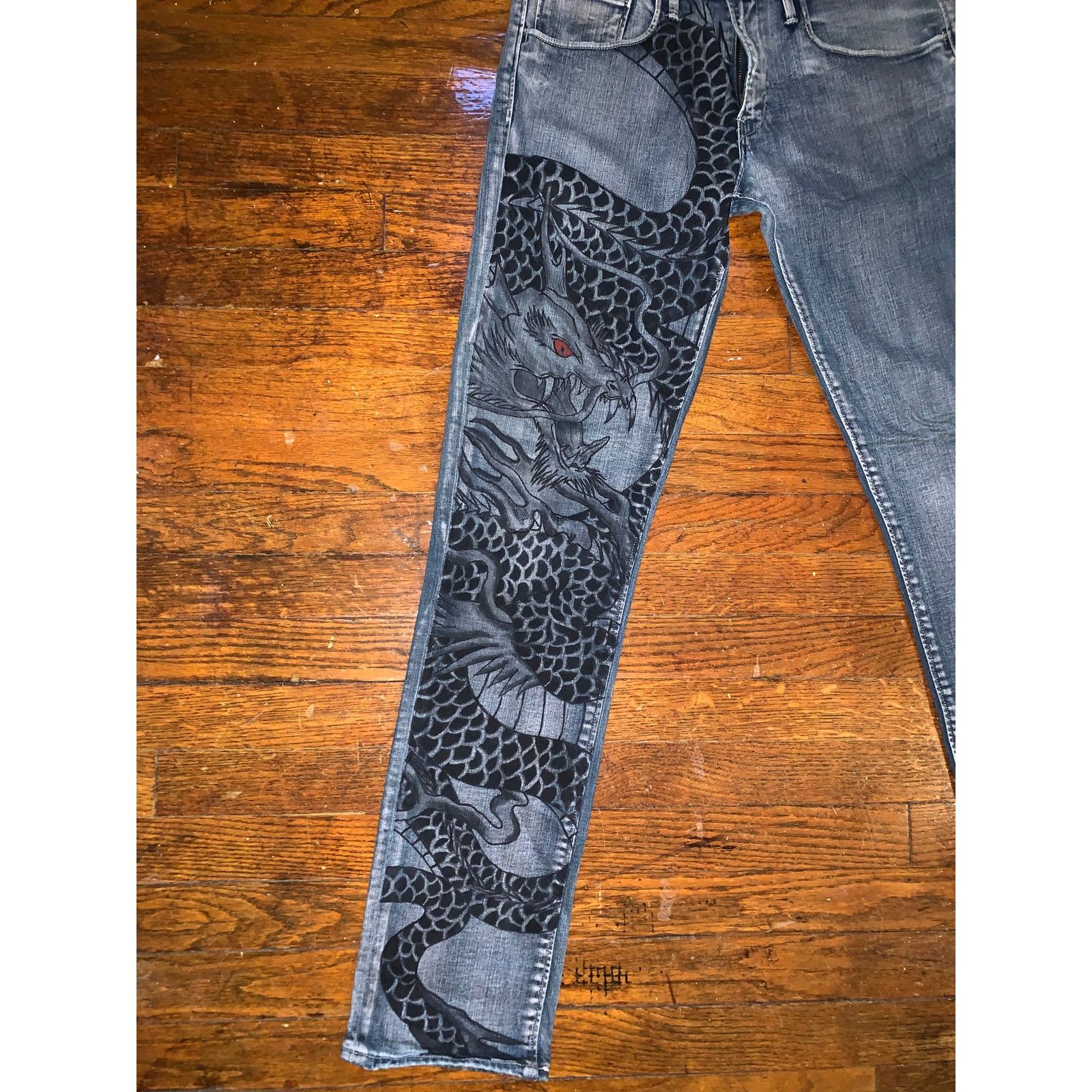 Levi's Levi’s 511 Handcukk Custom Painted Jeans Mens 32x34 1 of 1 Size US 32 / EU 48 - 3 Thumbnail
