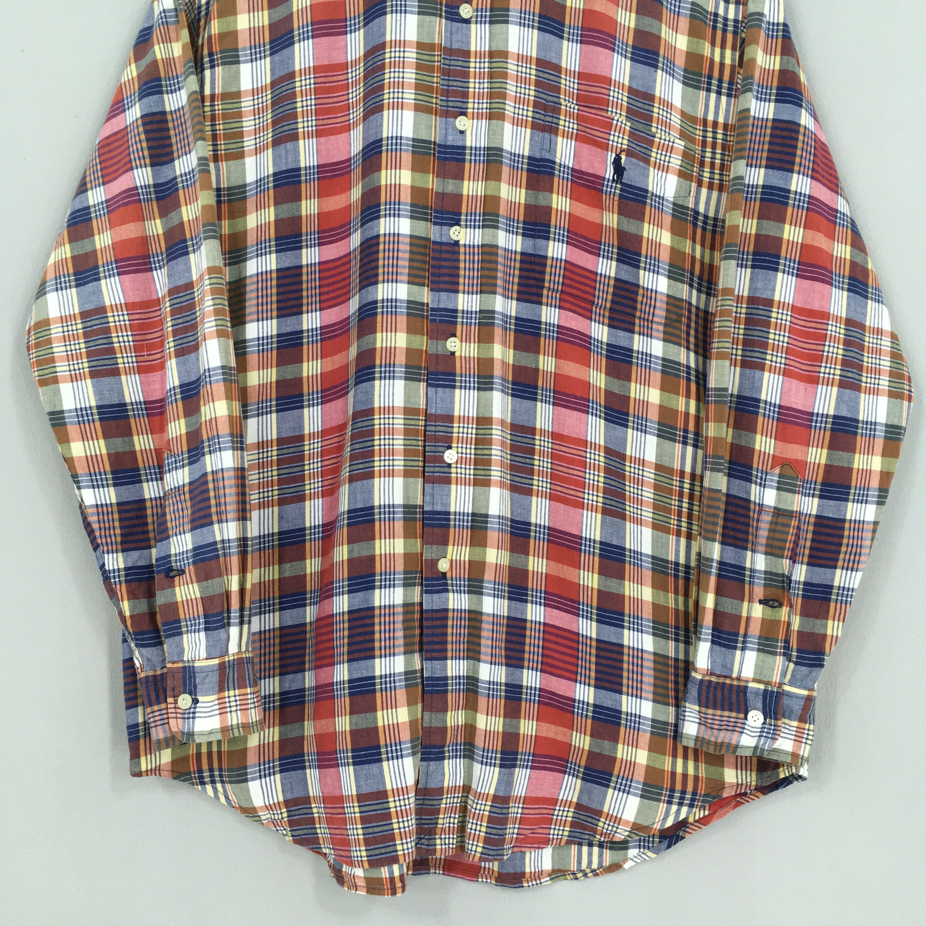Polo Ralph Lauren × Ralph Lauren × Vintage Vintage 90's Polo Ralph Lauren Checkered Shirt Large Size US S / EU 44-46 / 1 - 3 Thumbnail