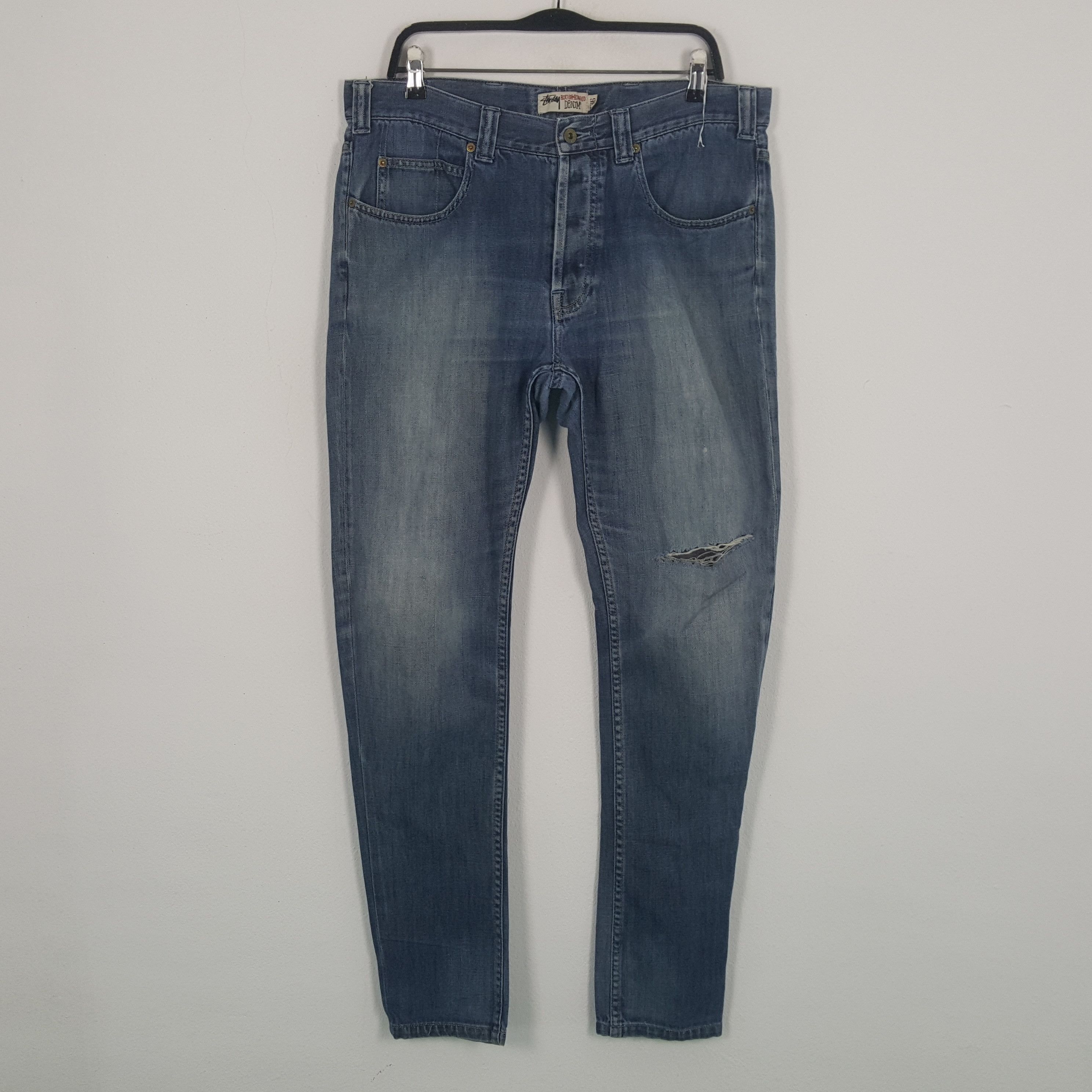 Stussy × Vintage STUSSY Streetwear Custom Art Logo Style Jeans Size US 35 - 4 Thumbnail