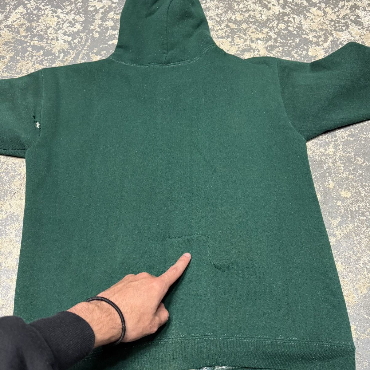 Vintage True Vintage Green Cotton Waffle Insulated Thermal Zip Hoodi Size US M / EU 48-50 / 2 - 7 Thumbnail