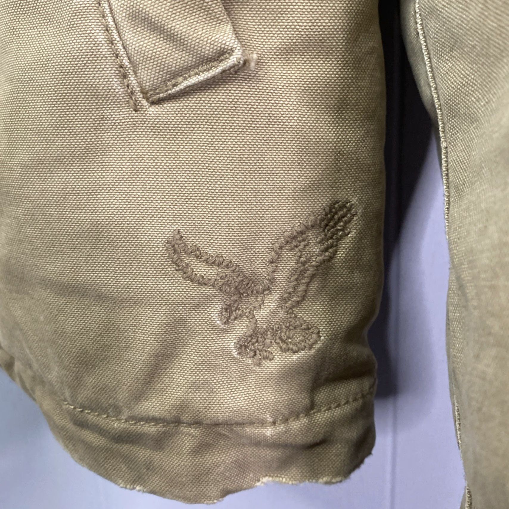 Vintage VINTAGE American Eagle Jacket Canvas Chore Coat Tan Sherpa Lined Mens Zip Up L 25x29 Jacket/Coat Short Solid Brown 90s Work Casual Size US L / EU 52-54 / 3 - 2 Thumbnail