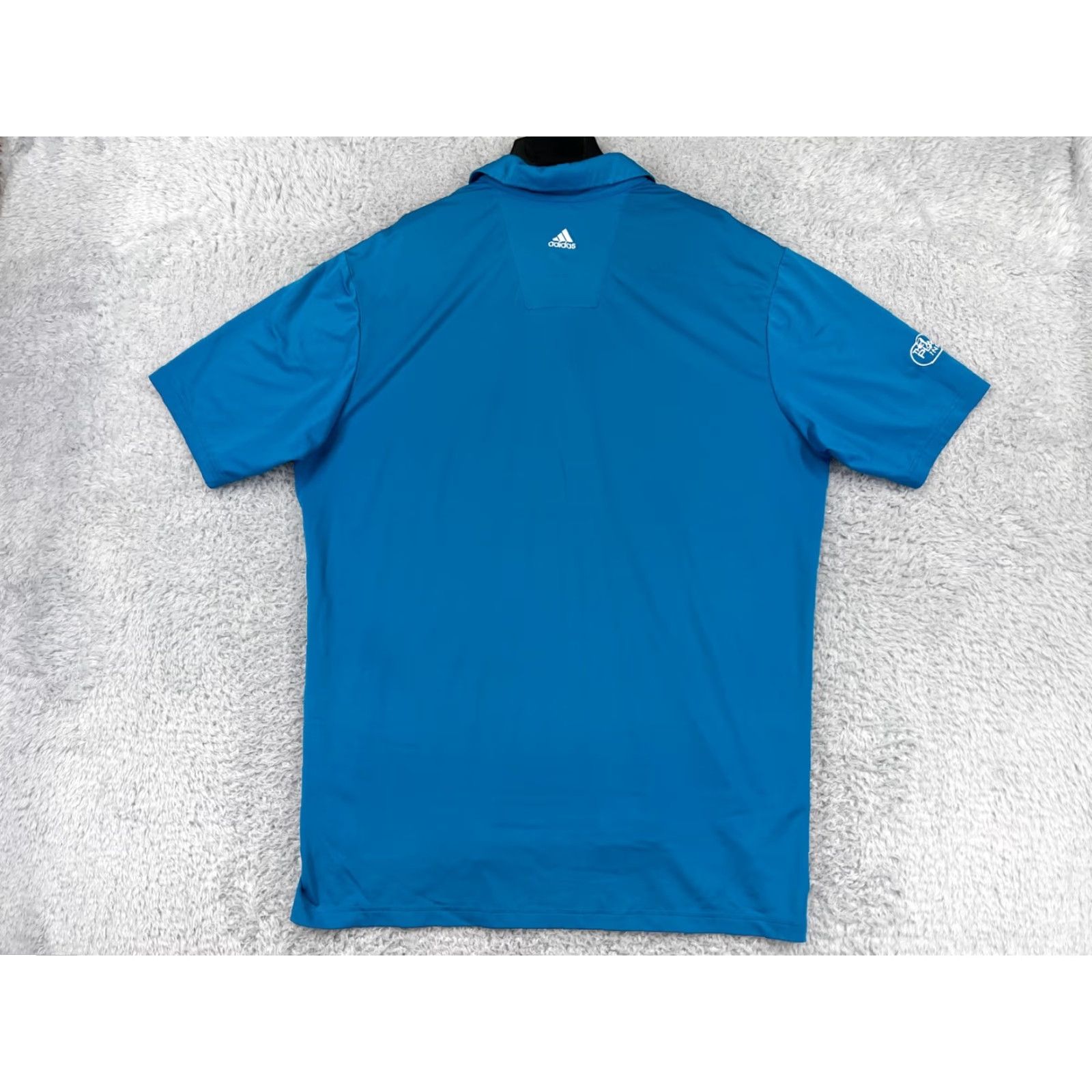 Adidas ADIDAS Polo Shirt Mens XL Blue Solid Short Sleeve Golf Athletic 100% Polyester Polo Men Size US XL / EU 56 / 4 - 2 Thumbnail