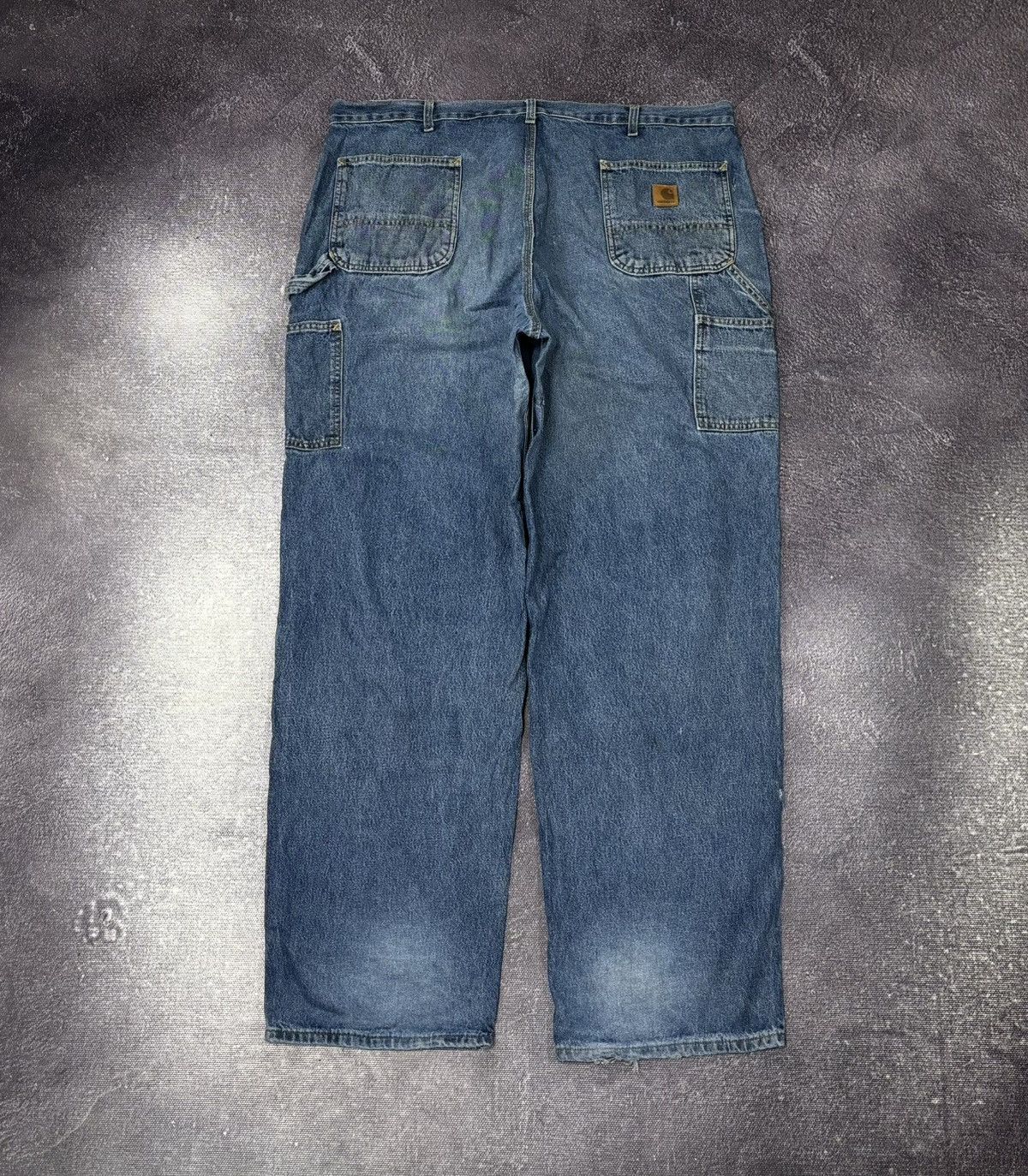 Carhartt Vintage 90s Carhartt USA Blue Denim Work Hype Baggy Jeans Size US 42 / EU 58 - 1 Thumbnail