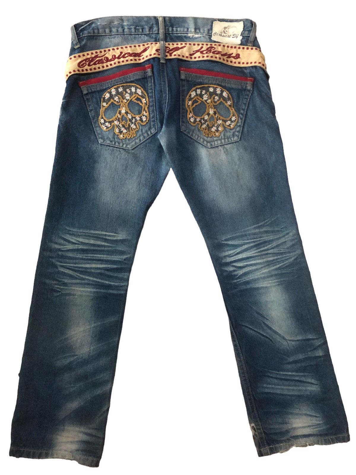 Japanese Brand Classical Elf Embroidered Back Pocket Mud Max Denim Pants Size US 36 / EU 52 - 1 Thumbnail