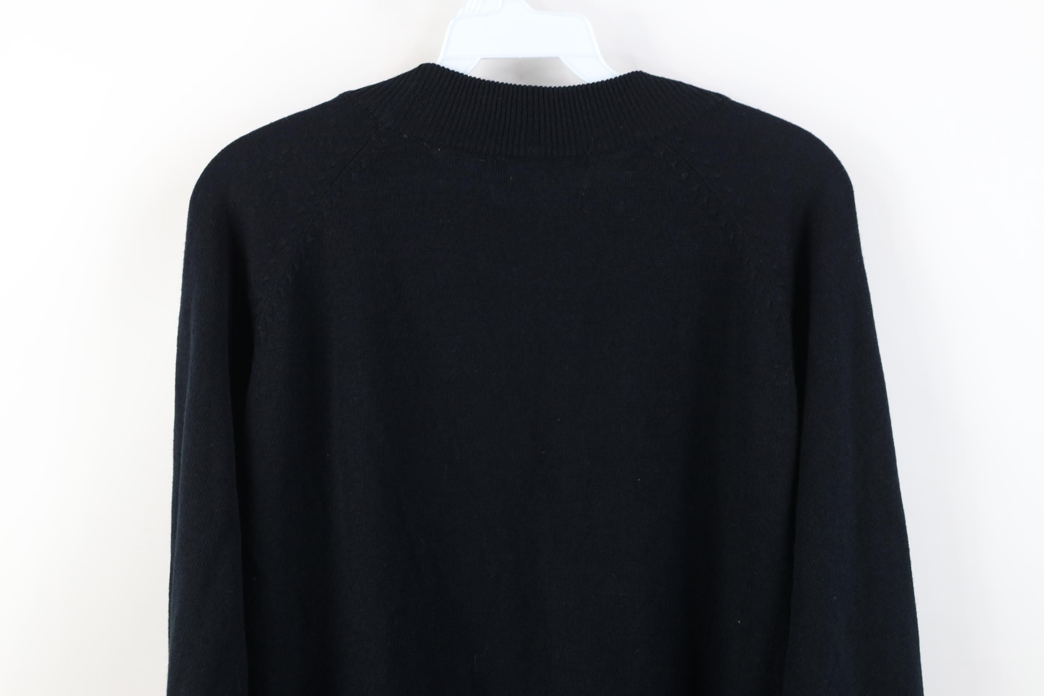 Vintage Vintage 90s Streetwear Knit Mock Neck Sweater Black Acrylic Size US XL / EU 56 / 4 - 9 Thumbnail