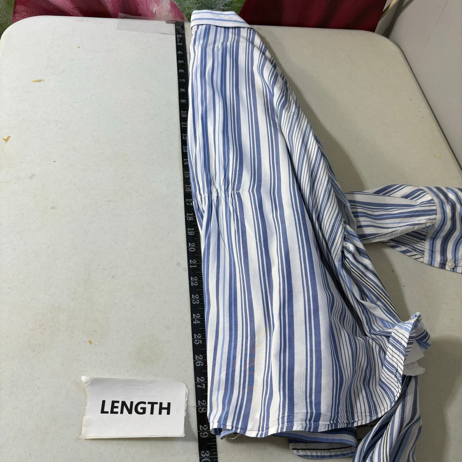 Tommy Hilfiger Tommy Hilfiger Shirt Women's XL Blue White Striped Button Do Size XL / US 12-14 / IT 48-50 - 6 Thumbnail