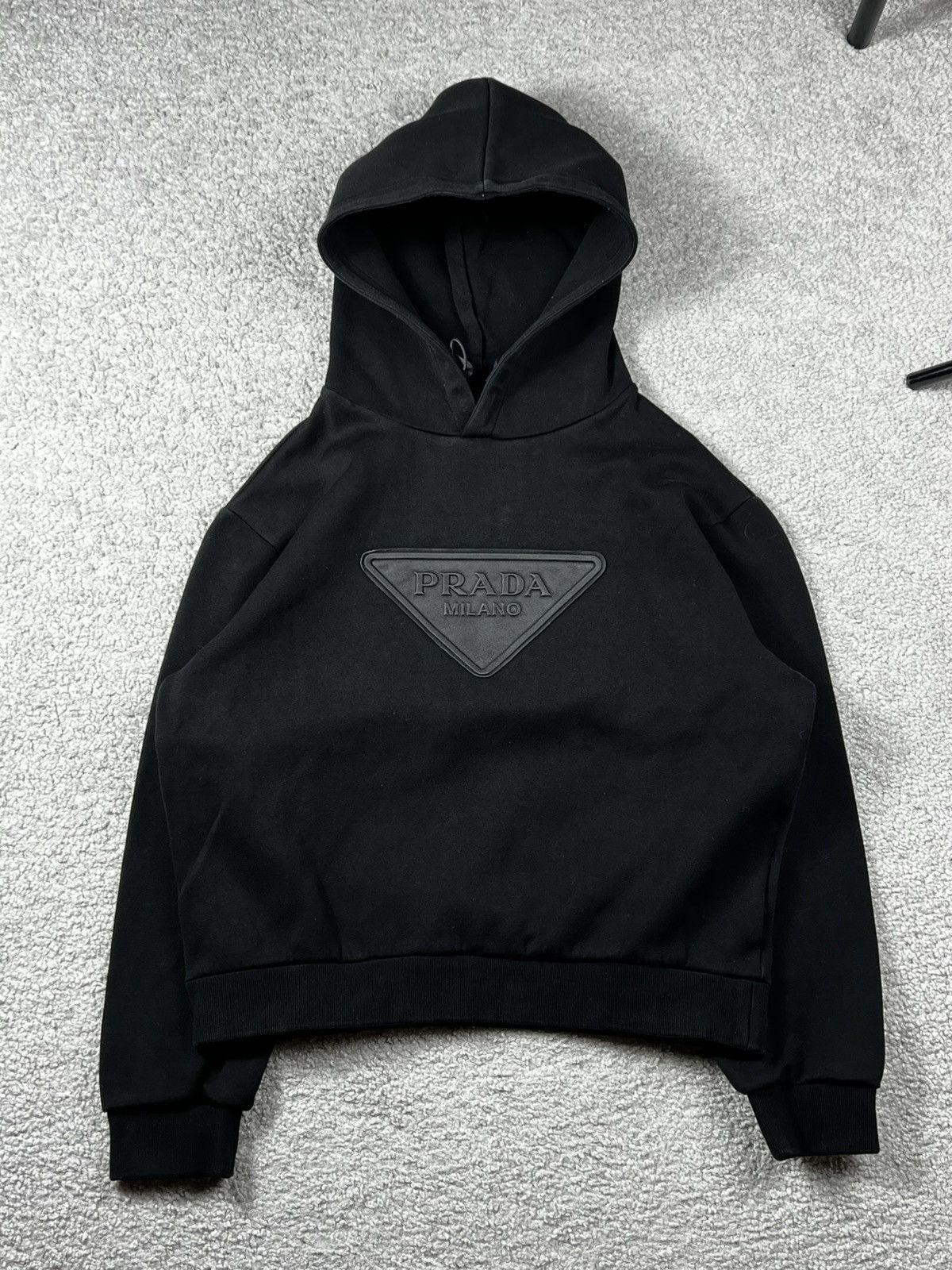 Prada SS22 Prada Logo Leather Patch Hoodie Size M Size US M / EU 48-50 / 2 - 2 Thumbnail
