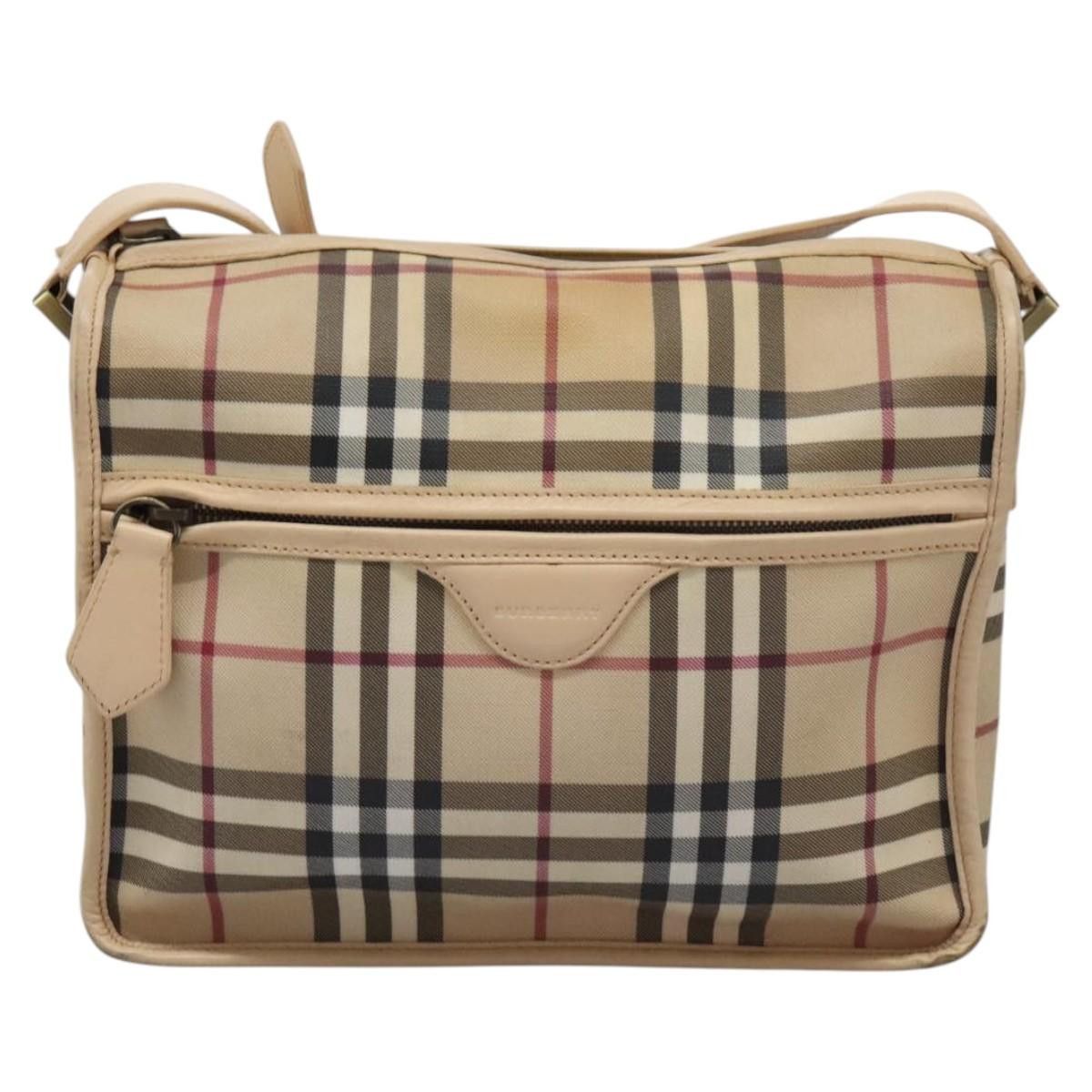 Burberry Nova Check Beige Canvas Shoulder Bag (Pre-Owned) Size ONE SIZE - 1 Thumbnail