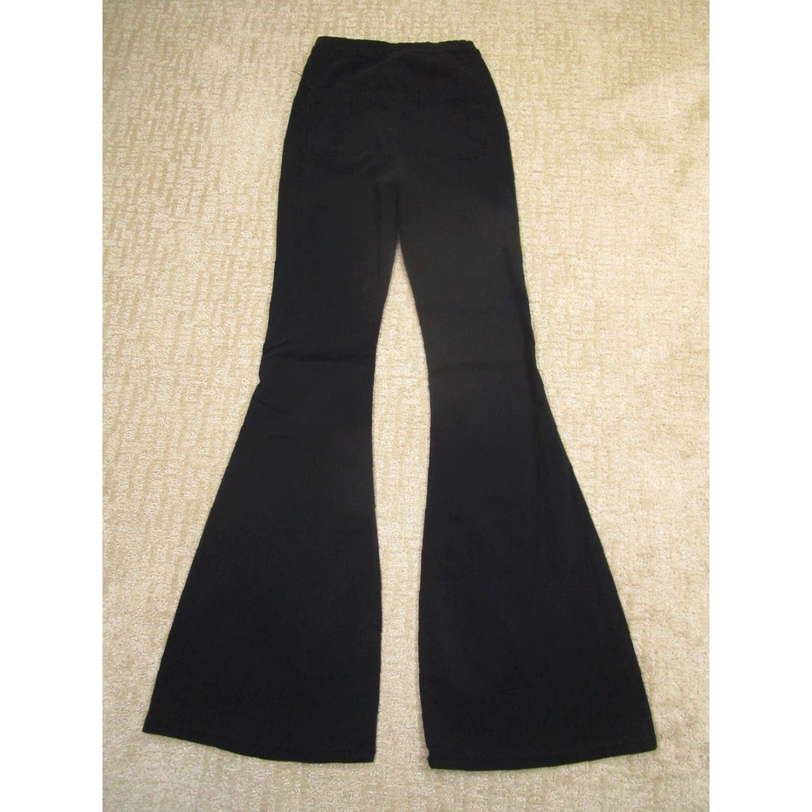 Vintage Swank A Posh Jeans Women 0 Black High Rise Flared Bell Bottoms Pants Stretch Shirt category not needed Size 25" / US 0 / IT 36 - 3 Thumbnail