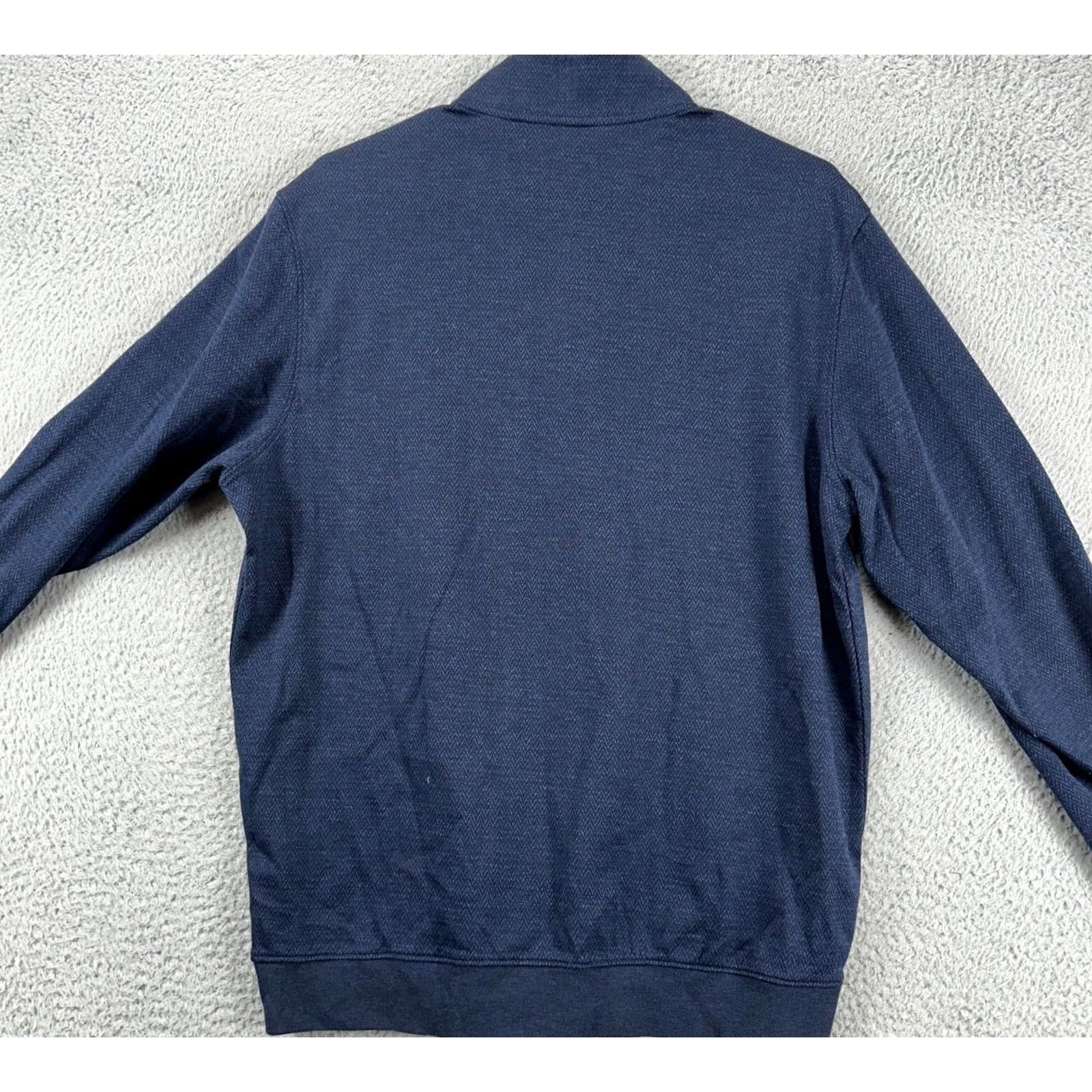 Hart Schaffner Marx Hart Schaffner Marx Sweater Mens Medium Blue Herringbone Quarter Zip Pullover Size US M / EU 48-50 / 2 - 3 Thumbnail