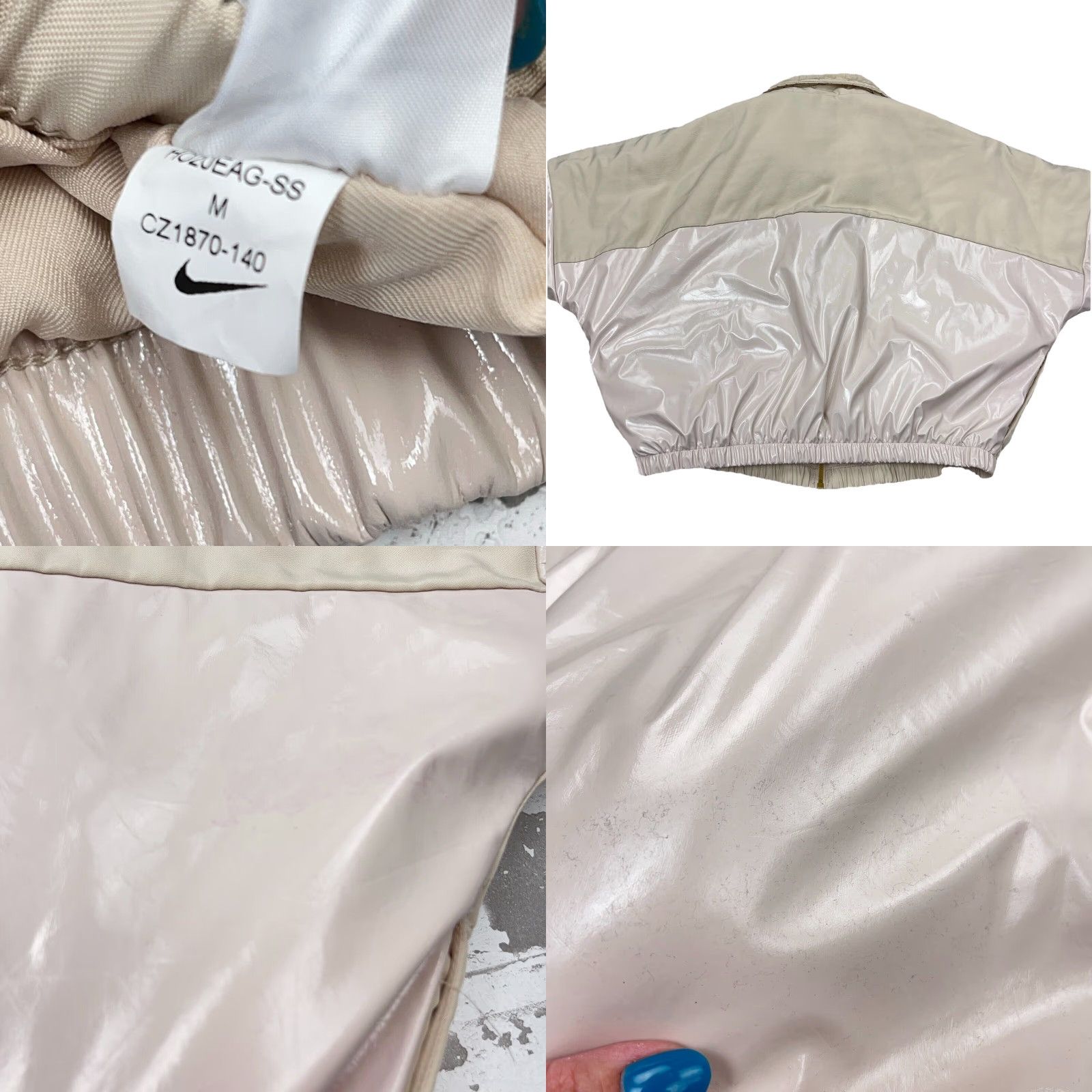 Nike VINTAGE Nike Jacket Women Medium Tan Puffer Windbreaker Loose Baggy Fit Ladies Size M / US 6-8 / IT 42-44 - 8 Thumbnail