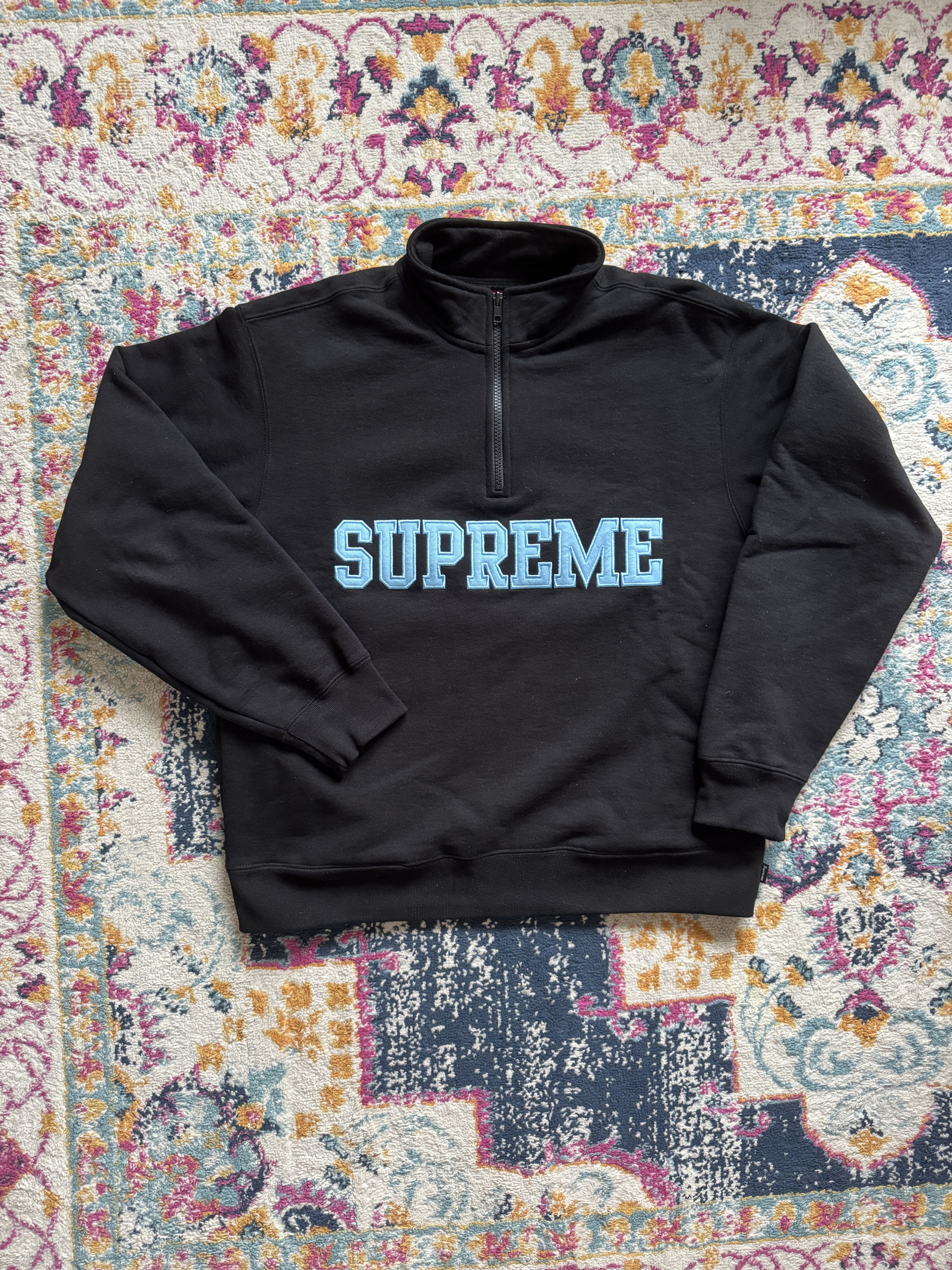 Supreme SUPREME COLLEGIATE HALF ZIP PULLOVER ASH GREY | Grailed
